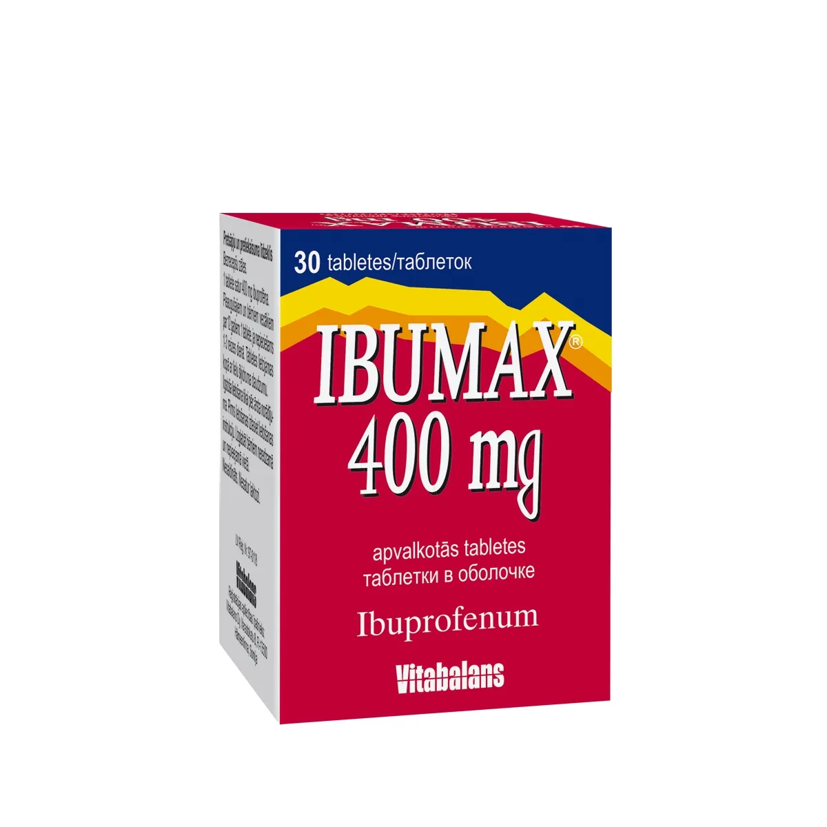 IBUMAX 400 mg tabletes (plast. trauciņš), 30 gab. - Produkta attēls 