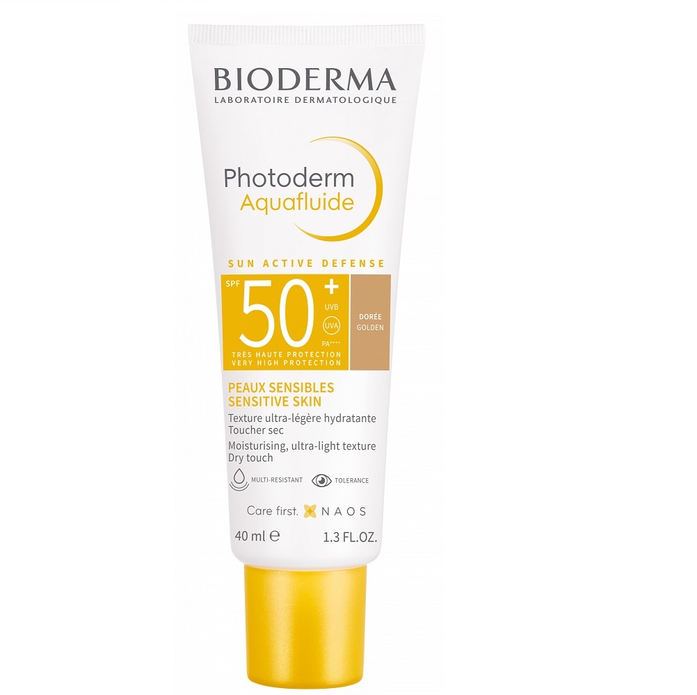 BIODERMA Photoderm Aquafluide SPF50+ akvafluīds gaišs tonis, 40 ml - Produkta attēls 