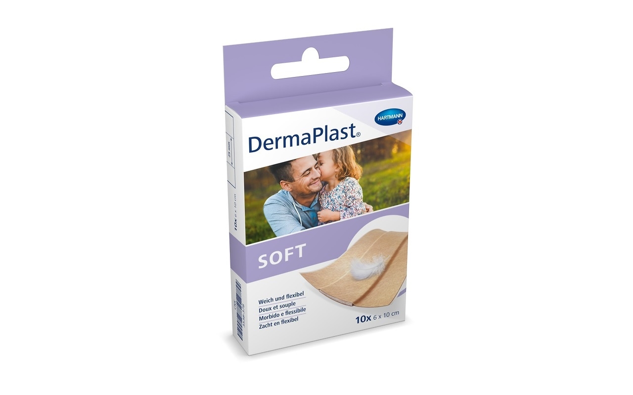 DERMAPLAST Soft plāksteri (6 x 10 cm), 10 gab - Produkta attēls 