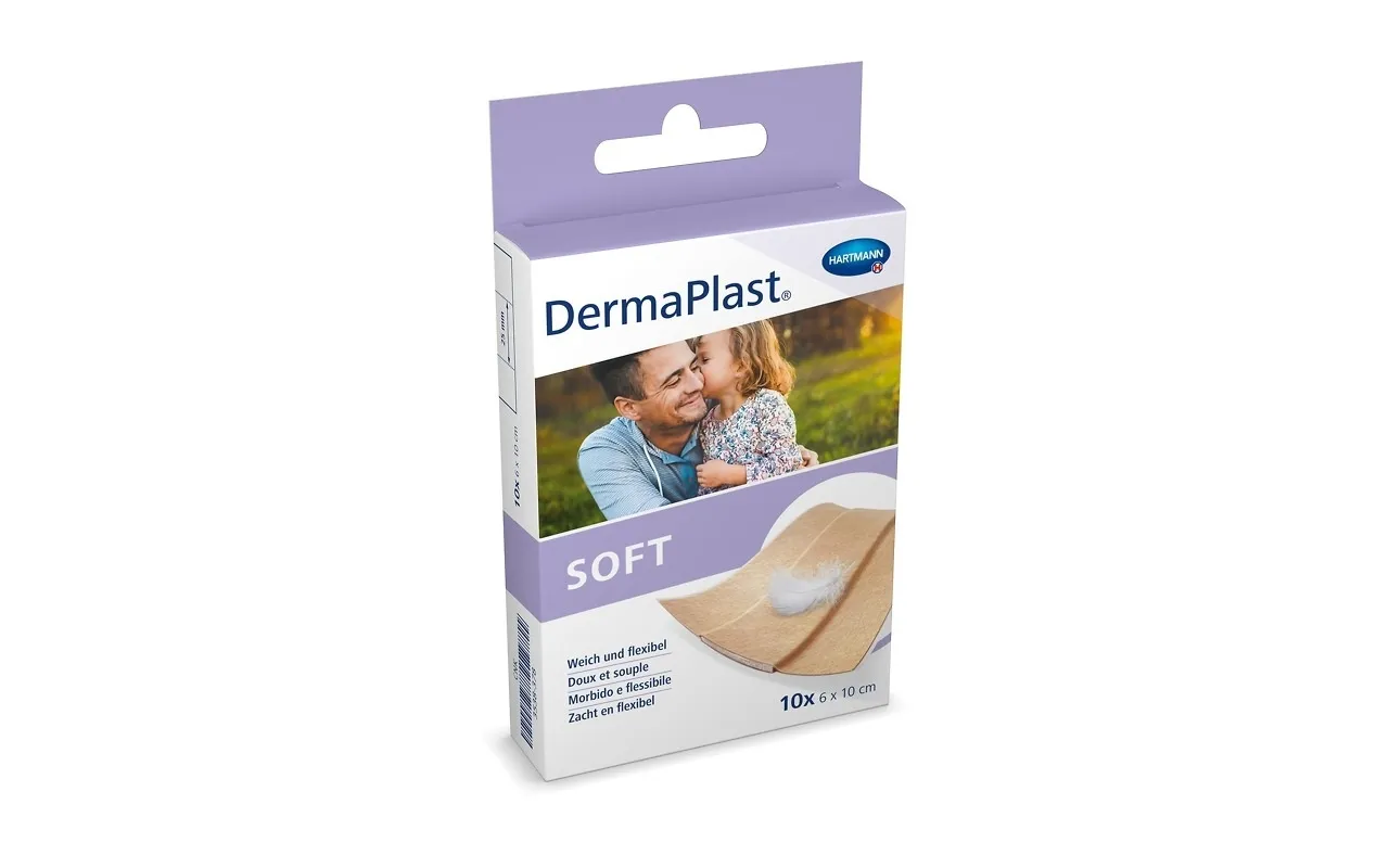 DERMAPLAST Soft plāksteri (6 x 10 cm), 10 gab - Produkta attēls 