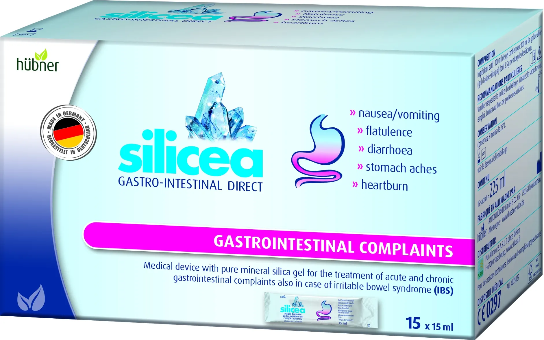 SILICEA Direct gels kuņģa-zarnu traktam, 15 gab. - Produkta attēls 