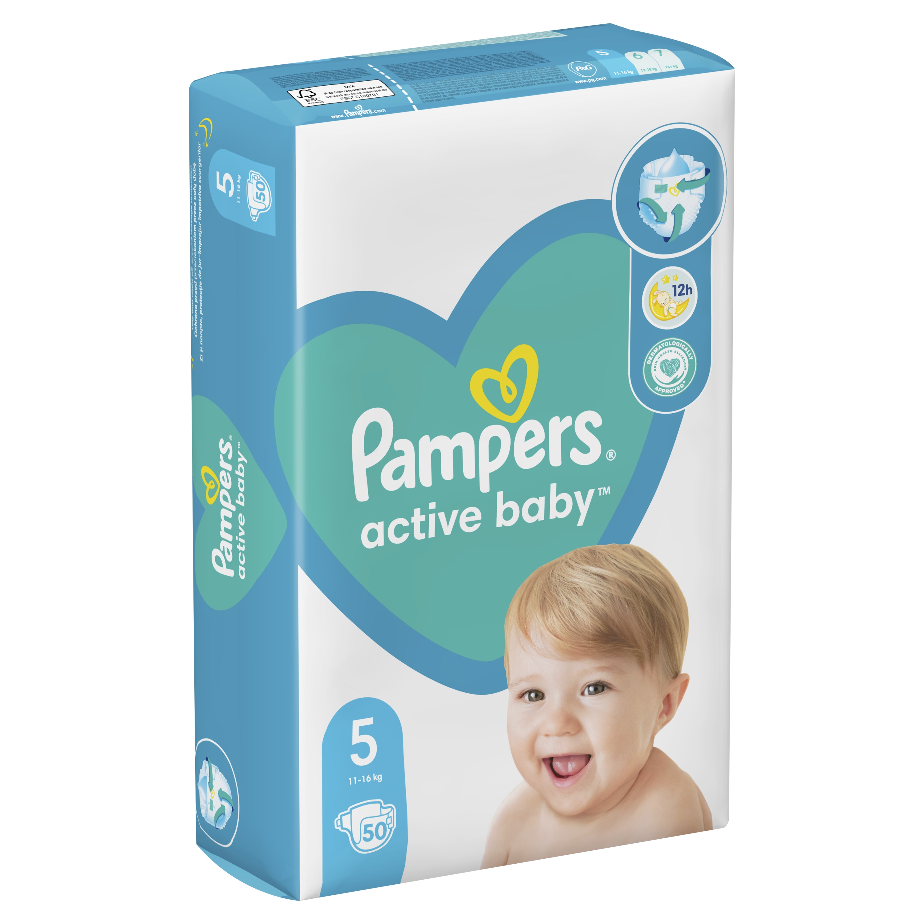 PAMPERS Active Baby Junior autiņbiksītes (11 - 16 kg), 50 gab - Produkta attēls 