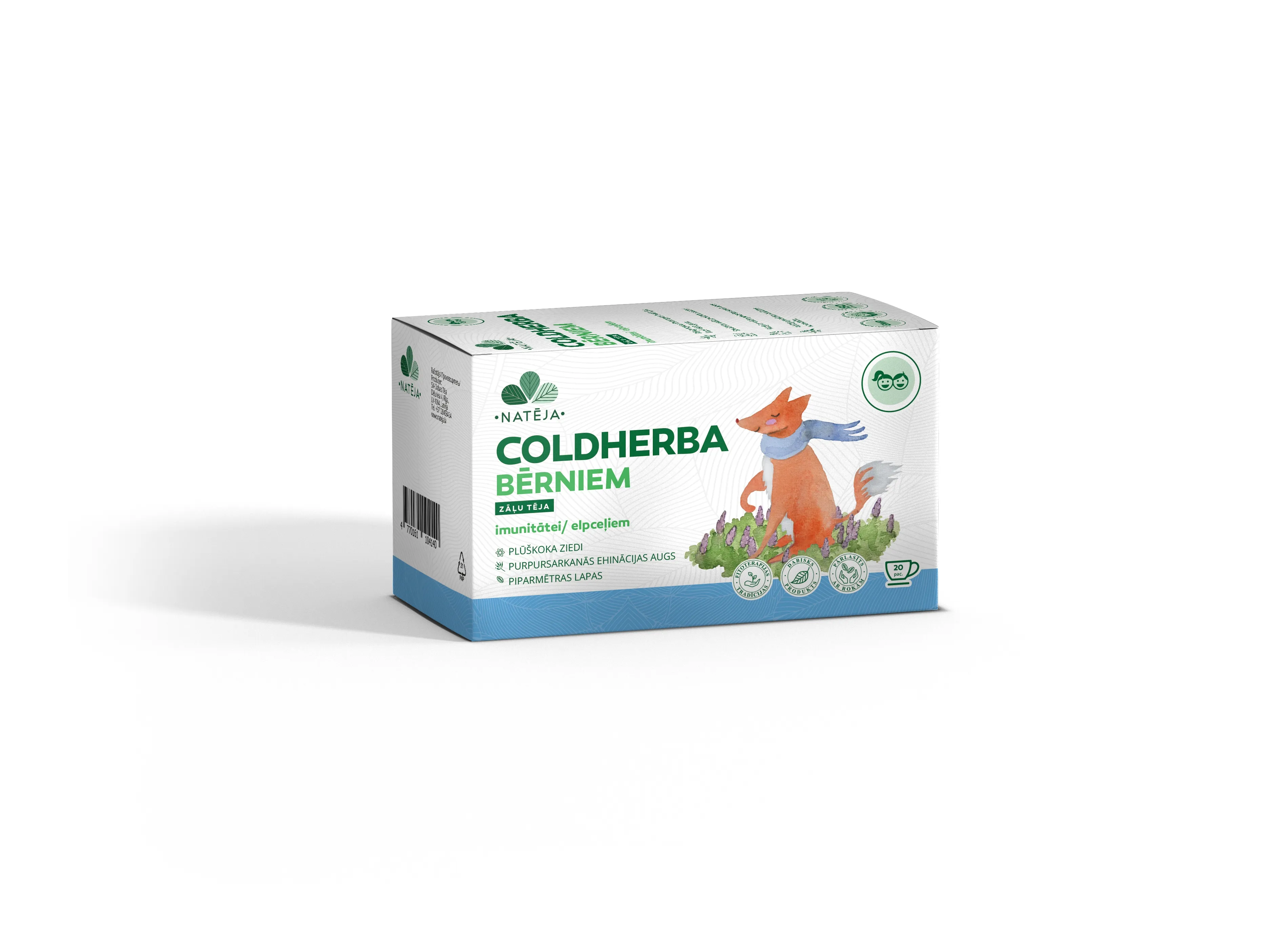 NATĒJA Coldherba Bērniem, zāļu tēja, 20 gab - Produkta attēls 