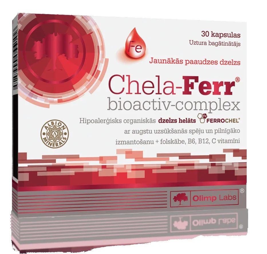 OLIMPLABS CHELA FERR BIOACTIV COMPLEX KAPSULAS N30 - Produkta attēls 