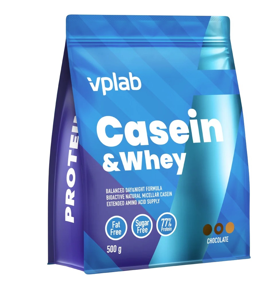 VPLAB Casein & Whey Chocolate Flavour pulveris, 500 g - Produkta attēls 