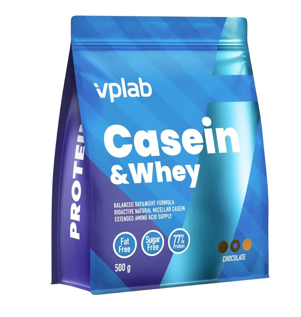 VPLAB Casein & Whey Chocolate Flavour pulveris, 500 g - Produkta attēls 