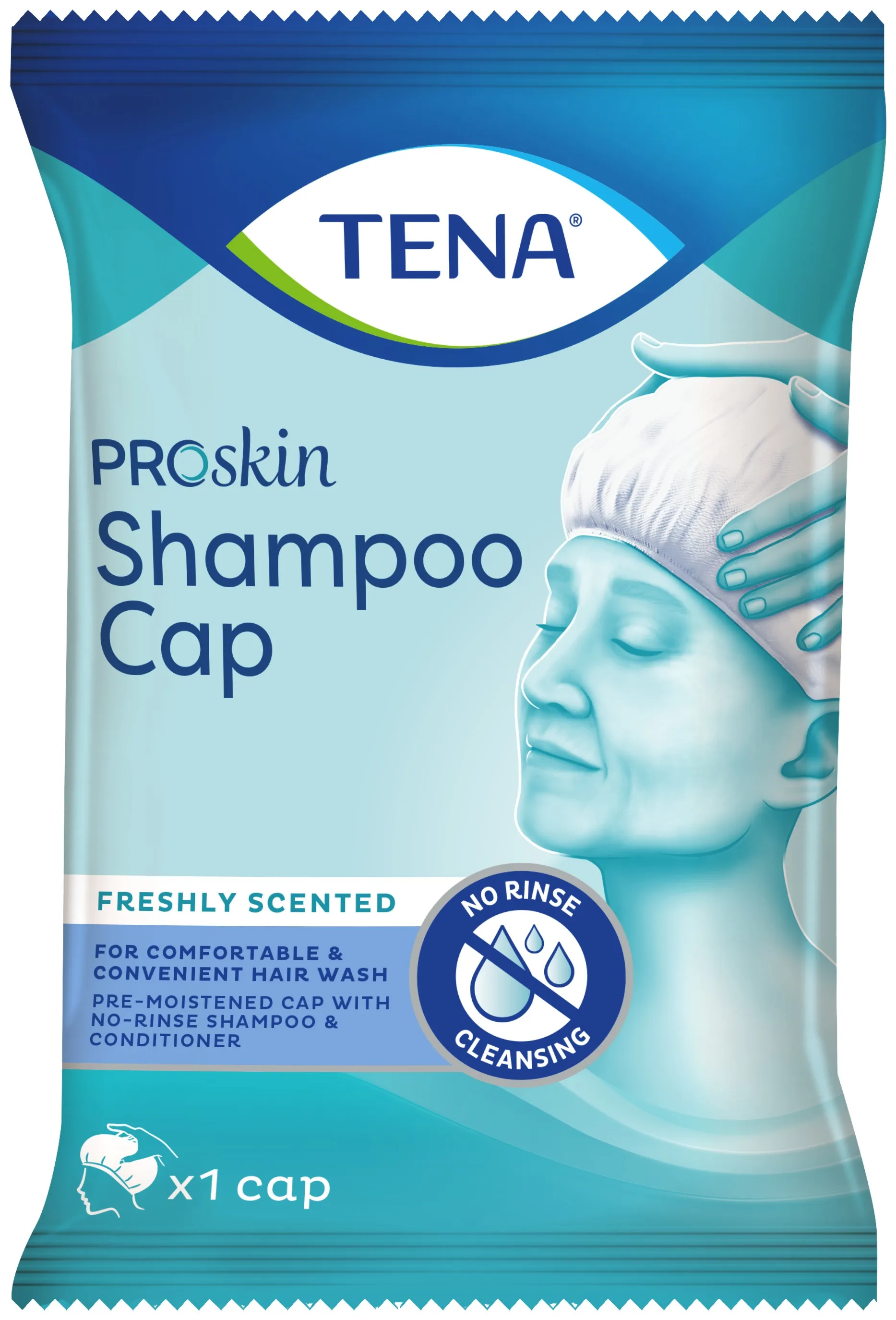 TENA Shampoo Cap ProSkin mazgāšanas cepure, 1 gab - Produkta attēls 