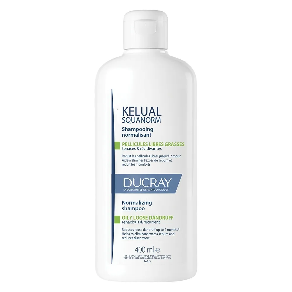 DUCRAY Kelual Squanorm šampūns taukainām blaugznām, 400 ml - Produkta attēls 