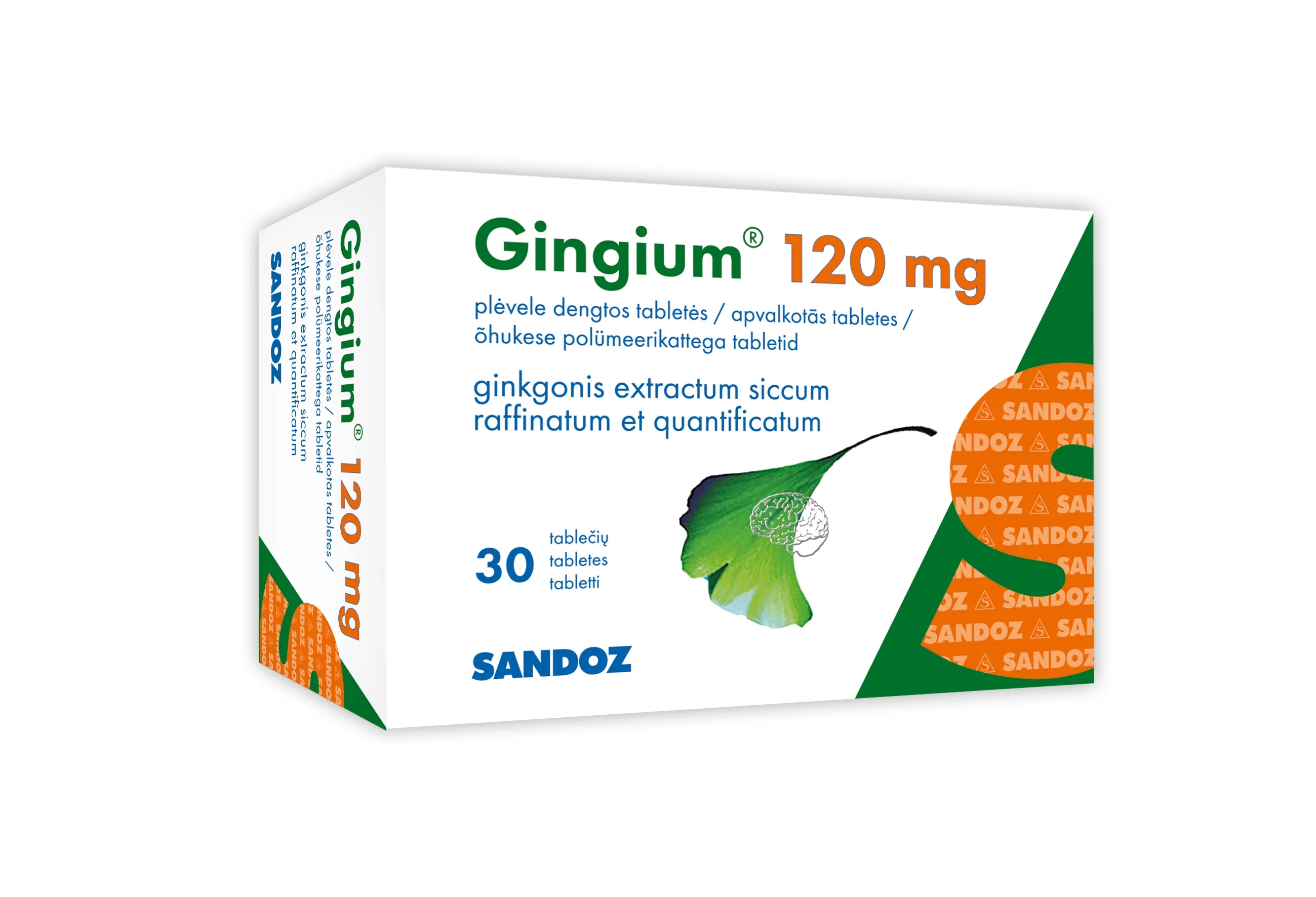 GINGIUM 120MG TABLETES N30 - Produkta attēls 