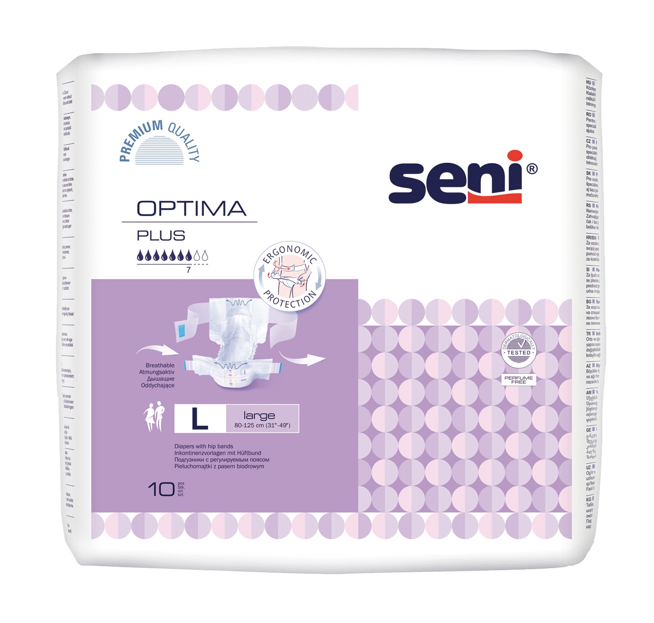 SENI OPTIMA PLUS jostbikses pieaugušajiem, L izmērs, 10 gab. - Produkta attēls 