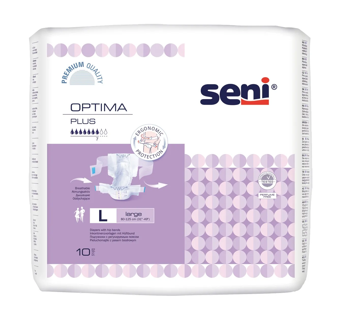 SENI OPTIMA PLUS jostbikses pieaugušajiem, L izmērs, 10 gab. - Produkta attēls 