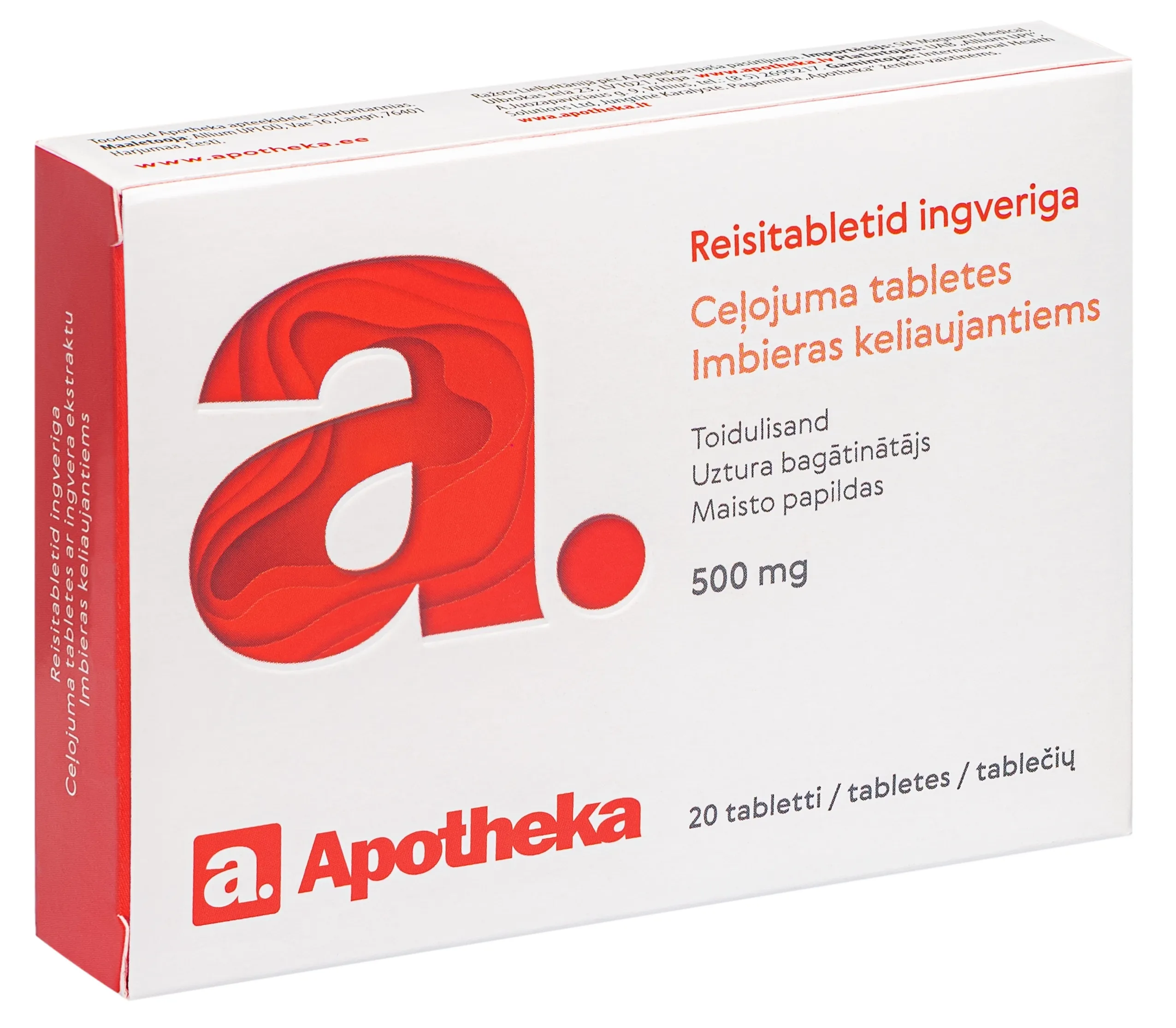 APOTHEKA Ceļojuma tabletes, 20 gab. - Produkta attēls 