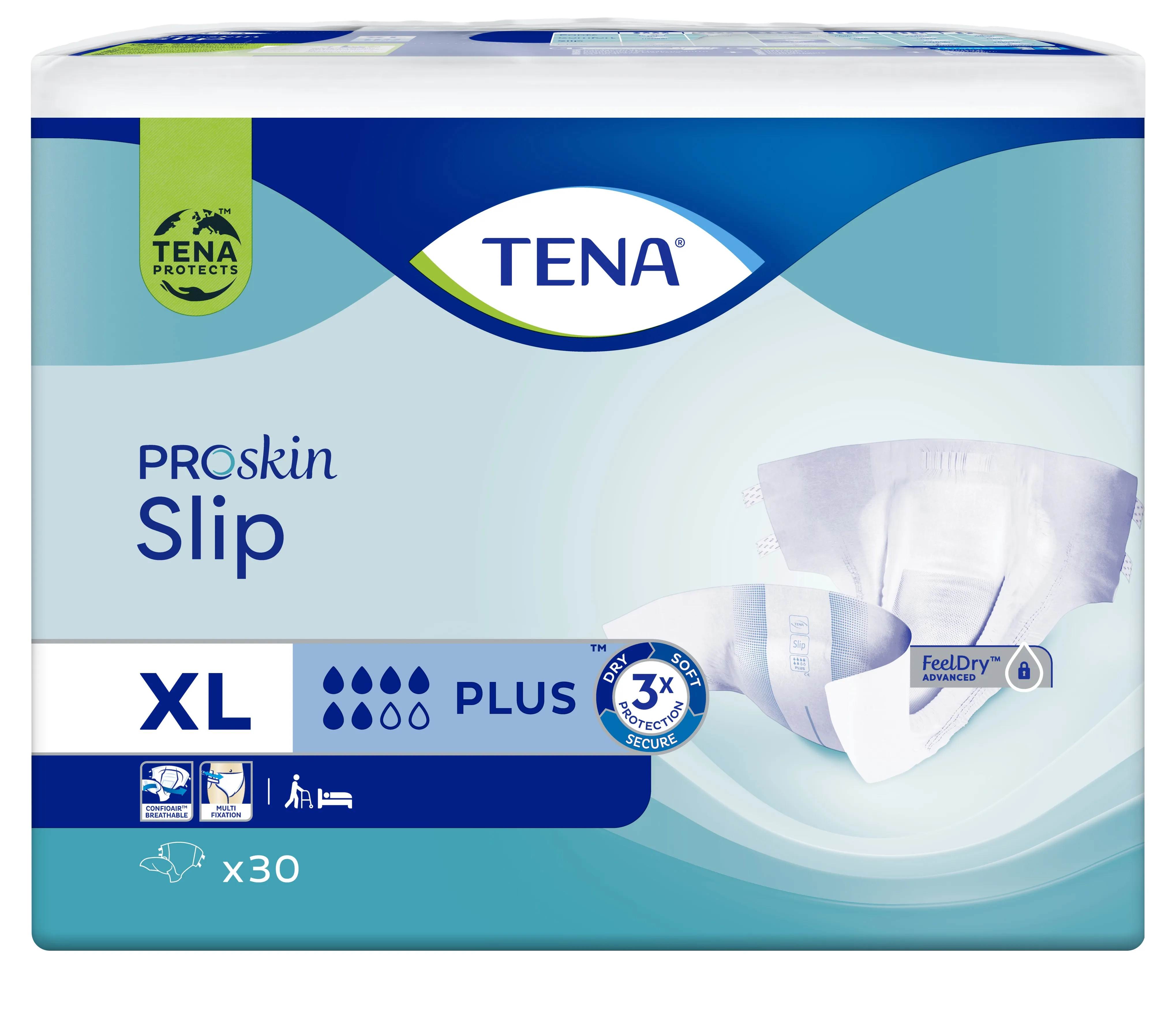 TENA Slip Plus autiņbikses, XL izmērs, 30 gab. - Produkta attēls 