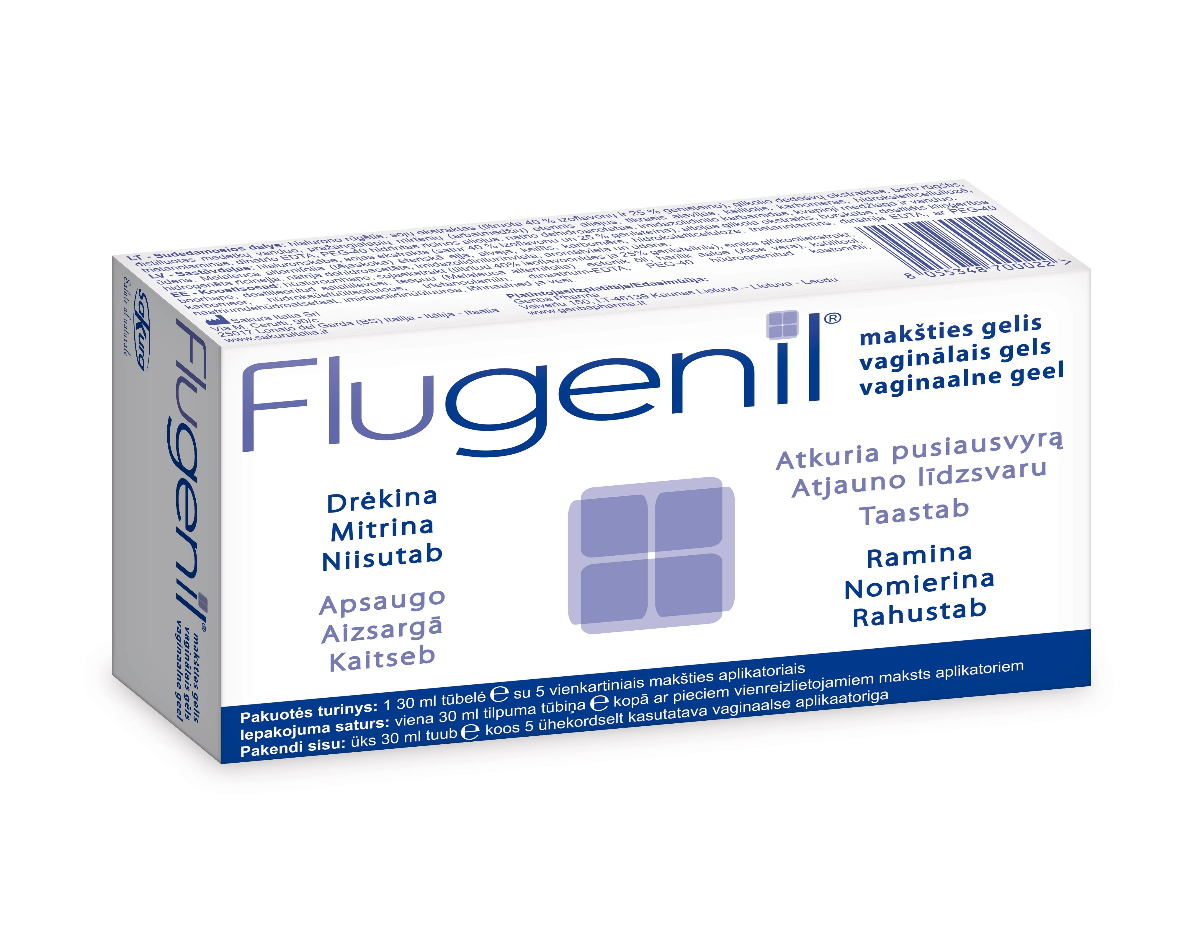 FLUGENIL Vaginal mitrinošs maksts gēls bez hormoniem, 30 ml - Produkta attēls 