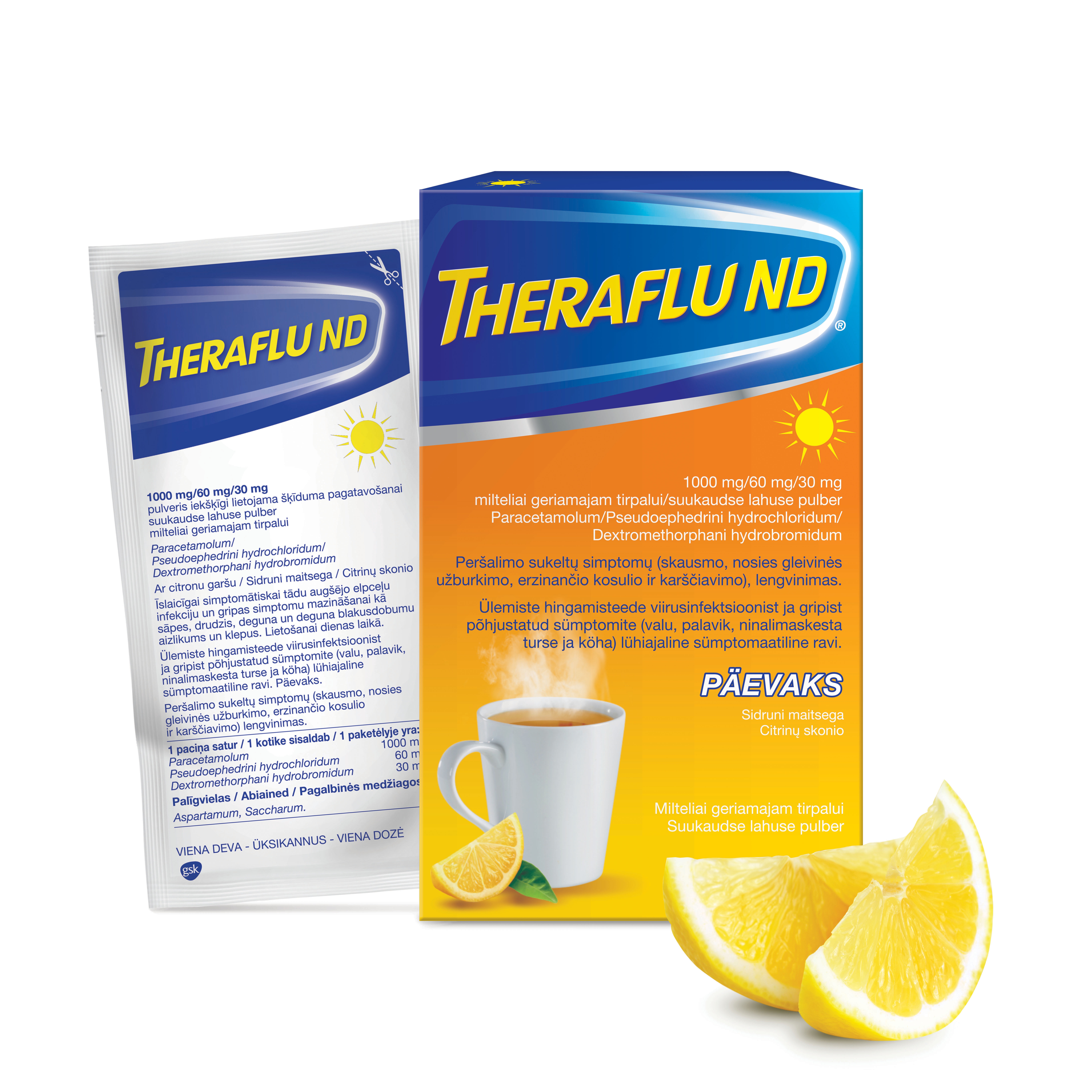 THERAFLU ND pulveris (bez miegainības), 6 gab. - Produkta attēls 2