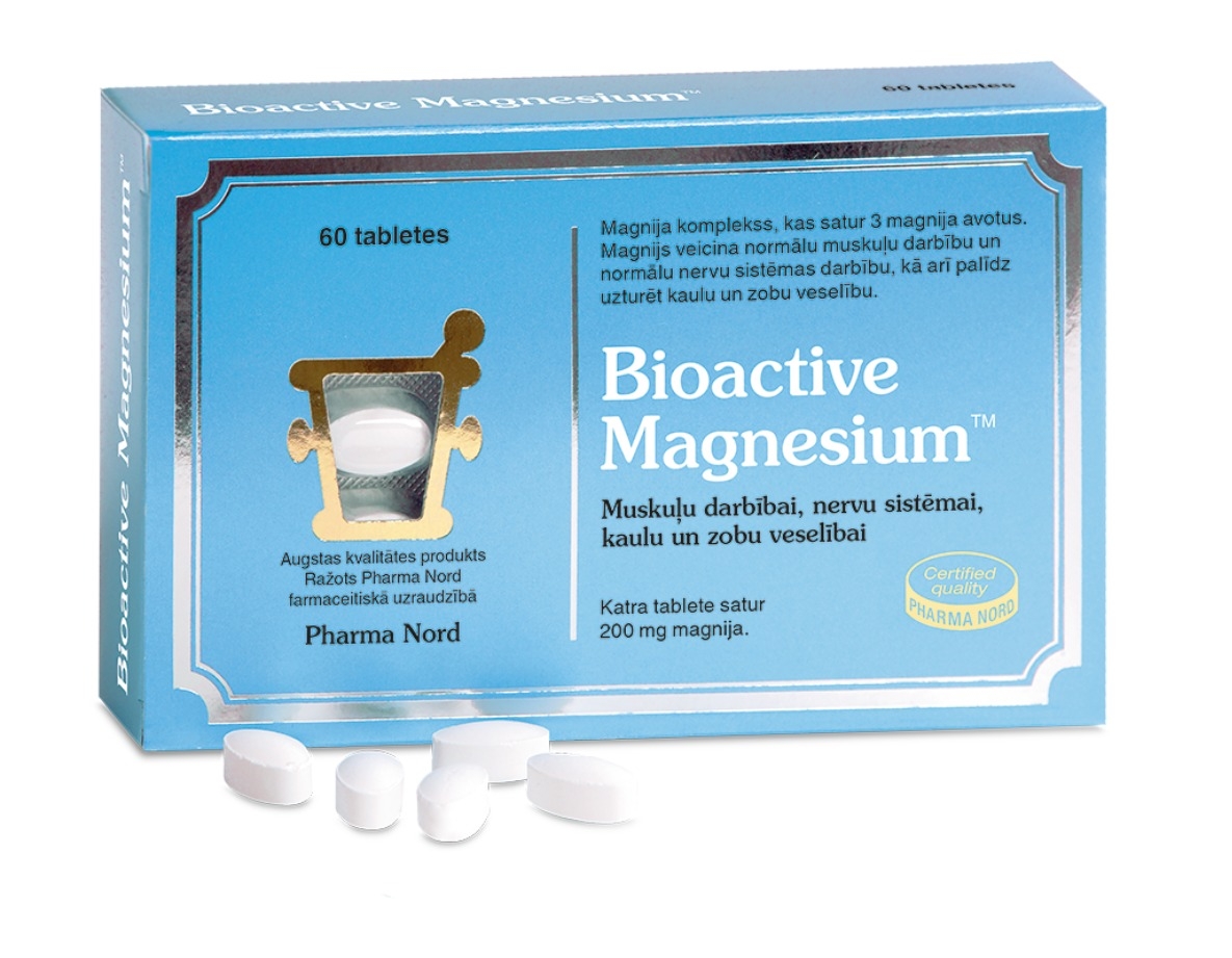 BIOACTIVE Magnesium tabletes, 60 gab. - Produkta attēls 