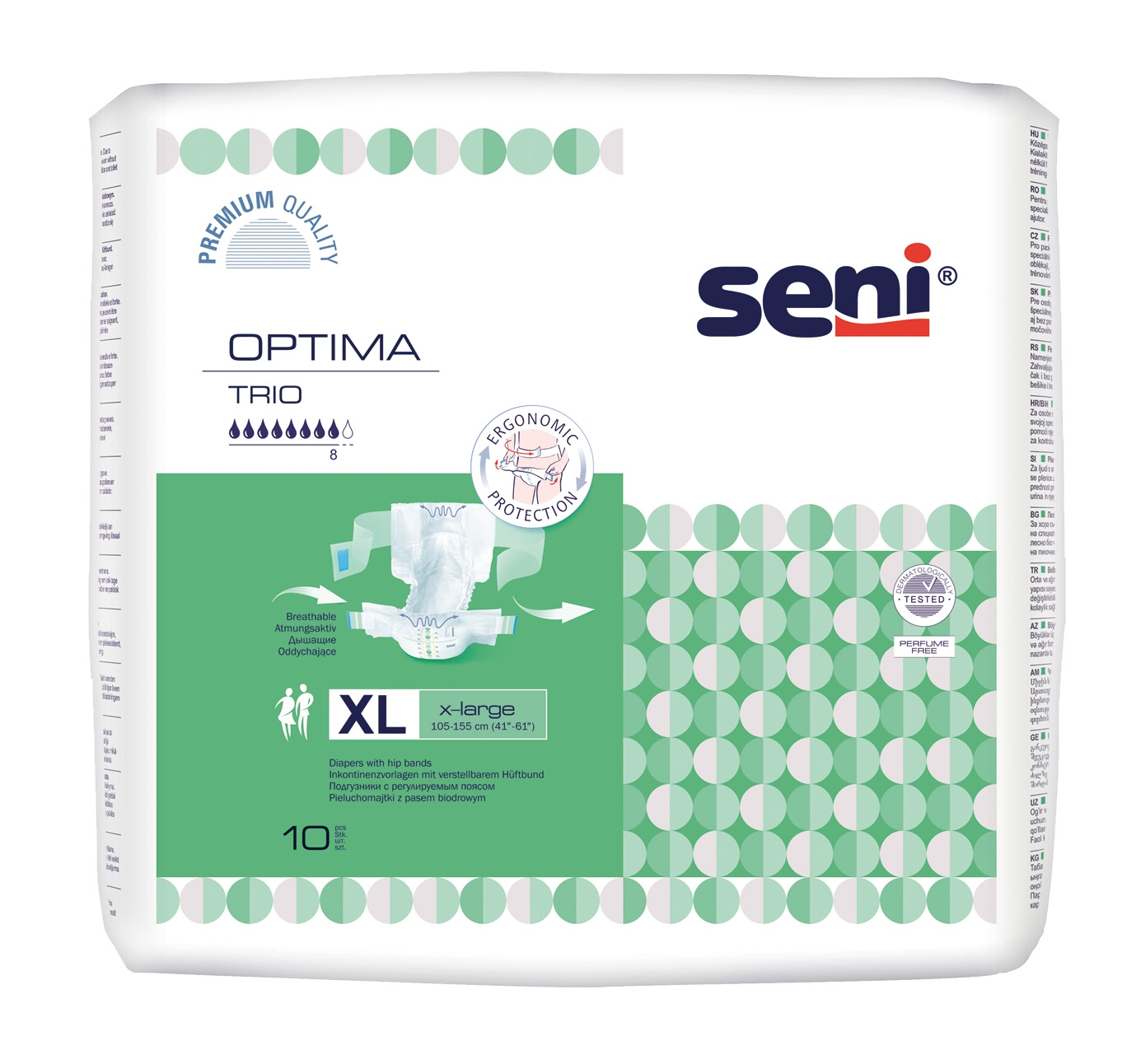 SENI OPTIMA TRIO jostbikses pieaugušajiem, XL izmērs, 10 gab. - Produkta attēls 