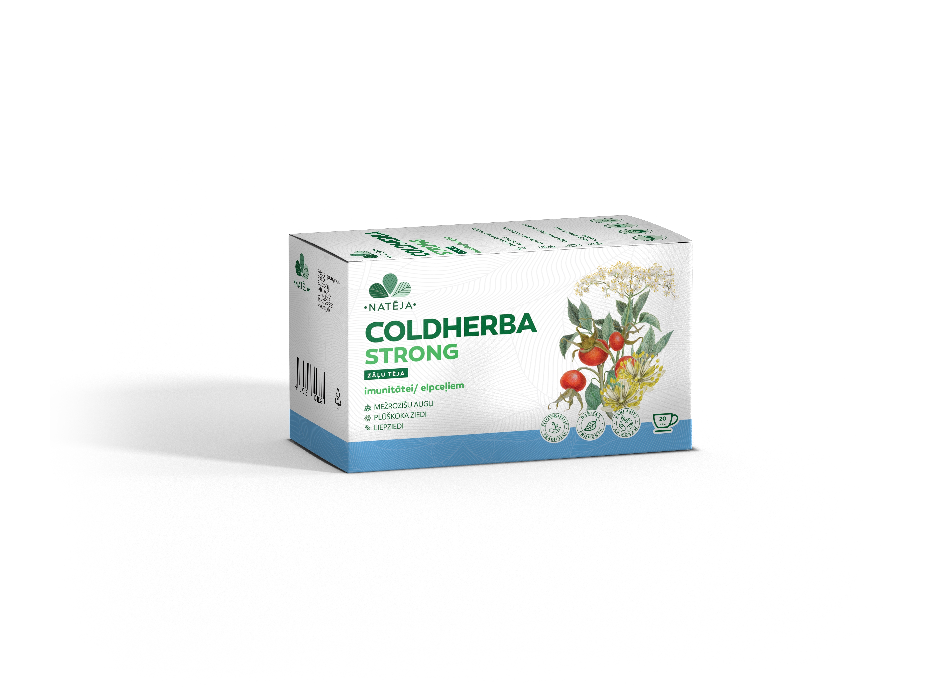 NATĒJA Coldherba Strong, zāļu tēja, 20 gab - Produkta attēls 