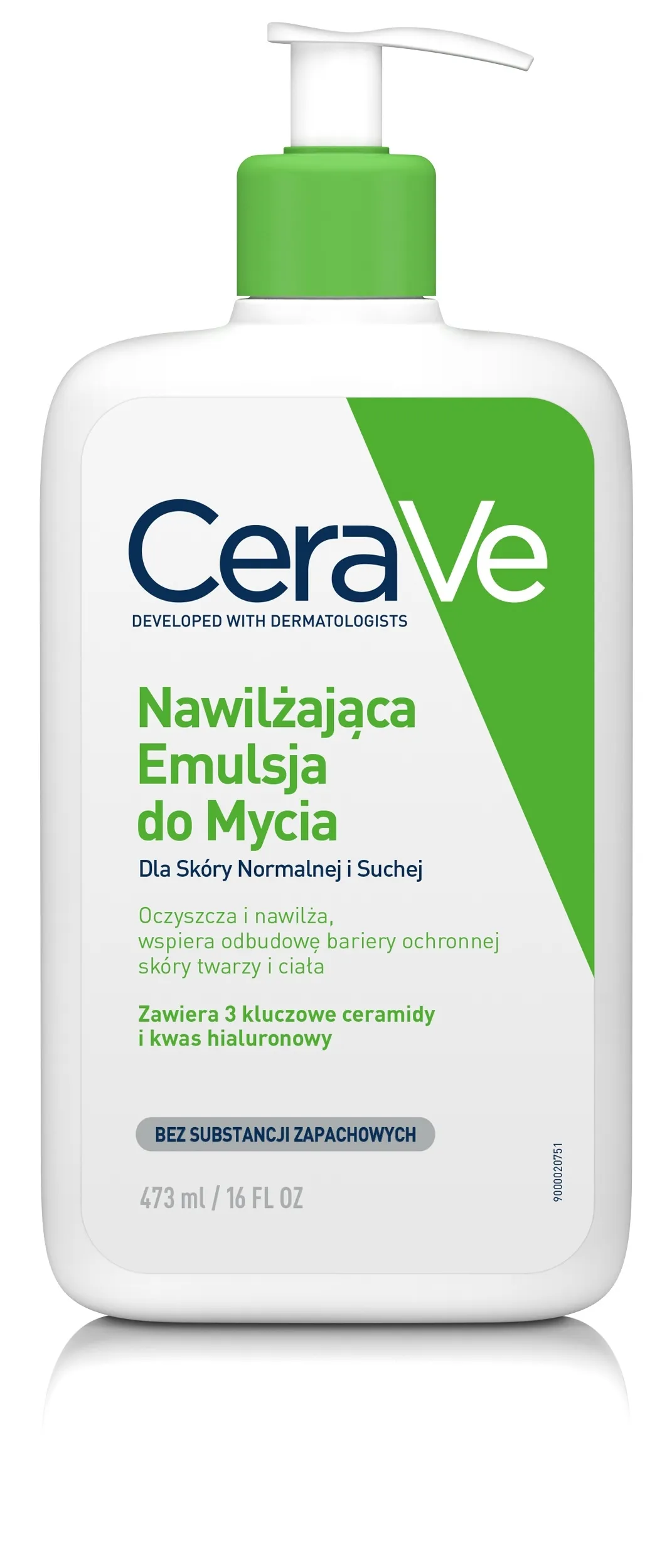 CERAVE mitrinoša emulsija normālas un sausas ādas mazgāšanai, 473 ml - Produkta attēls 