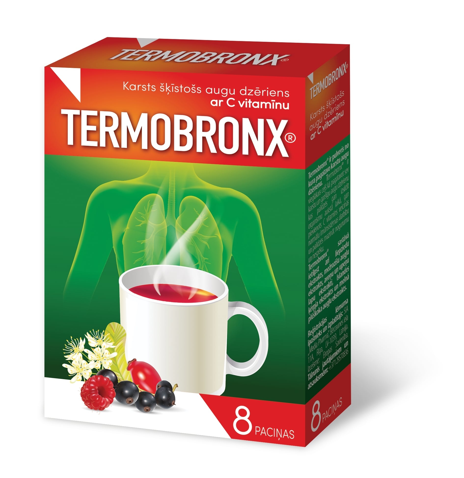 TERMOBRONX pulveris, 8 gab - Produkta attēls 