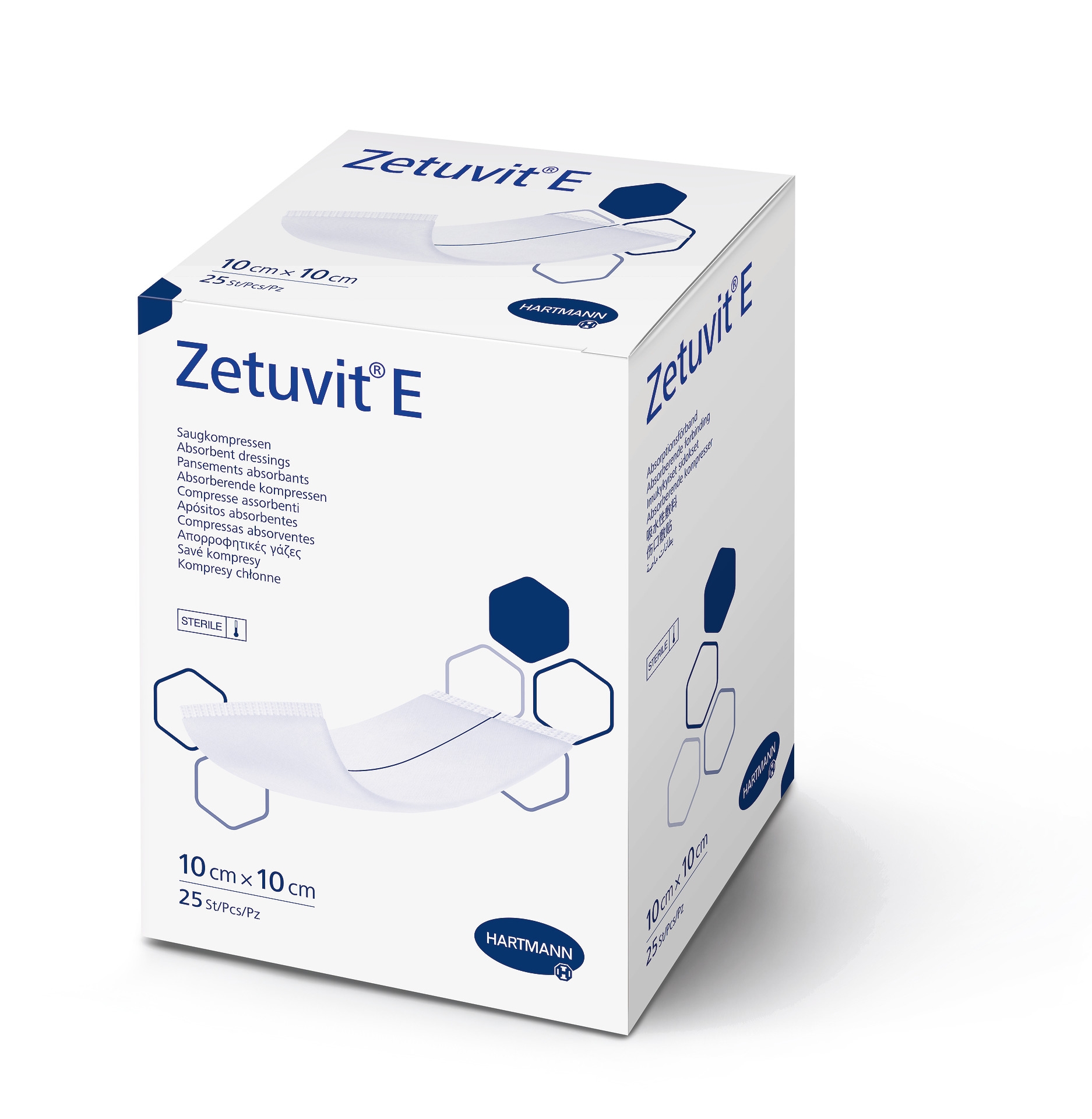 ZETUVIT E brūču pārsējs (10 x 10 cm), 25 gab - Produkta attēls 