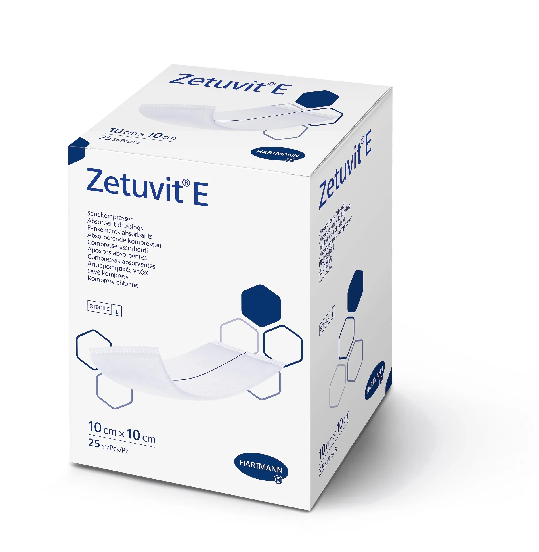 ZETUVIT E brūču pārsējs (10 x 10 cm), 25 gab - Produkta attēls 
