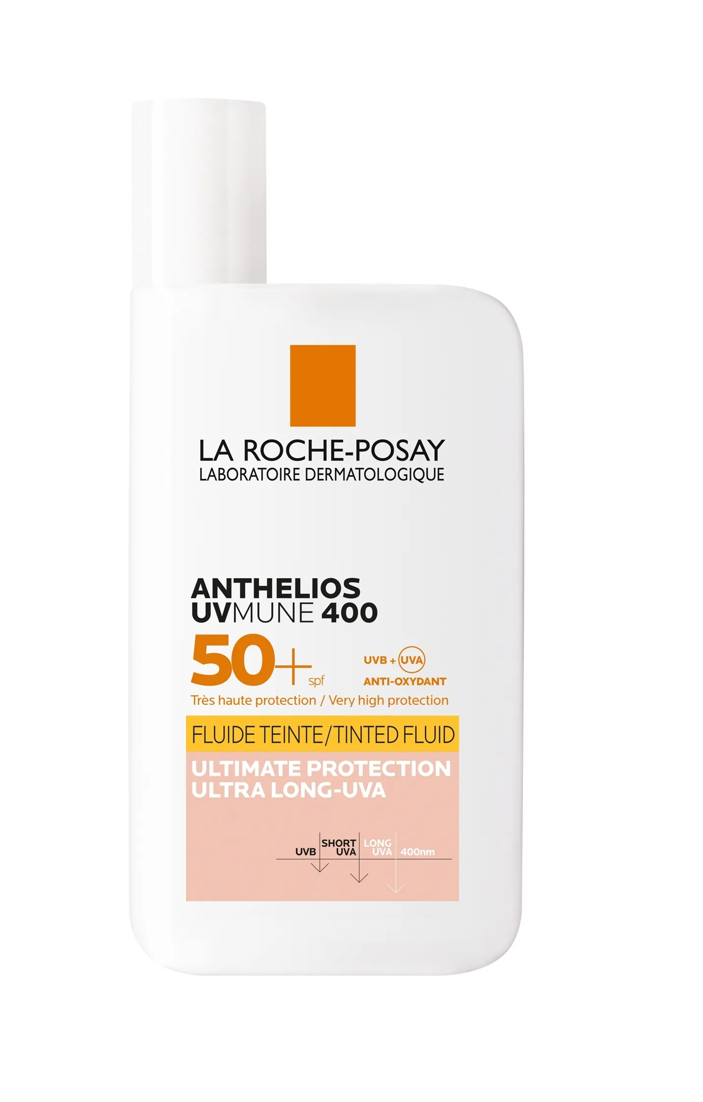 LA ROCHE POSAY Anthelios UVMune 400 tonēts fluīds ar SPF 50+, 50 ml - Produkta attēls 