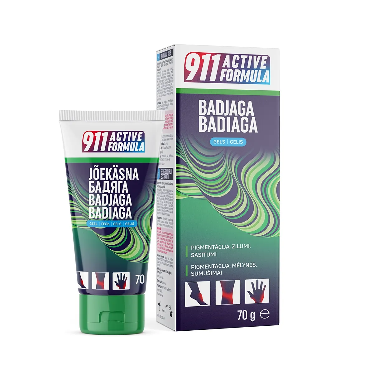 911 Active formula Badjaga gels, 70g - Produkta attēls 
