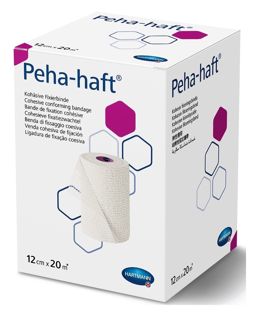 PEHA-HAFT pašlīpoša, elastīga marles saite, 12 cm x 20 m - Produkta attēls 