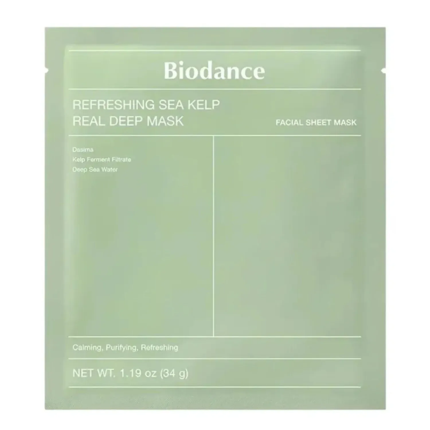 BIODANCE atsvaidzinošās jūras aļģu hidrogēla maska, 34 g - Produkta attēls 