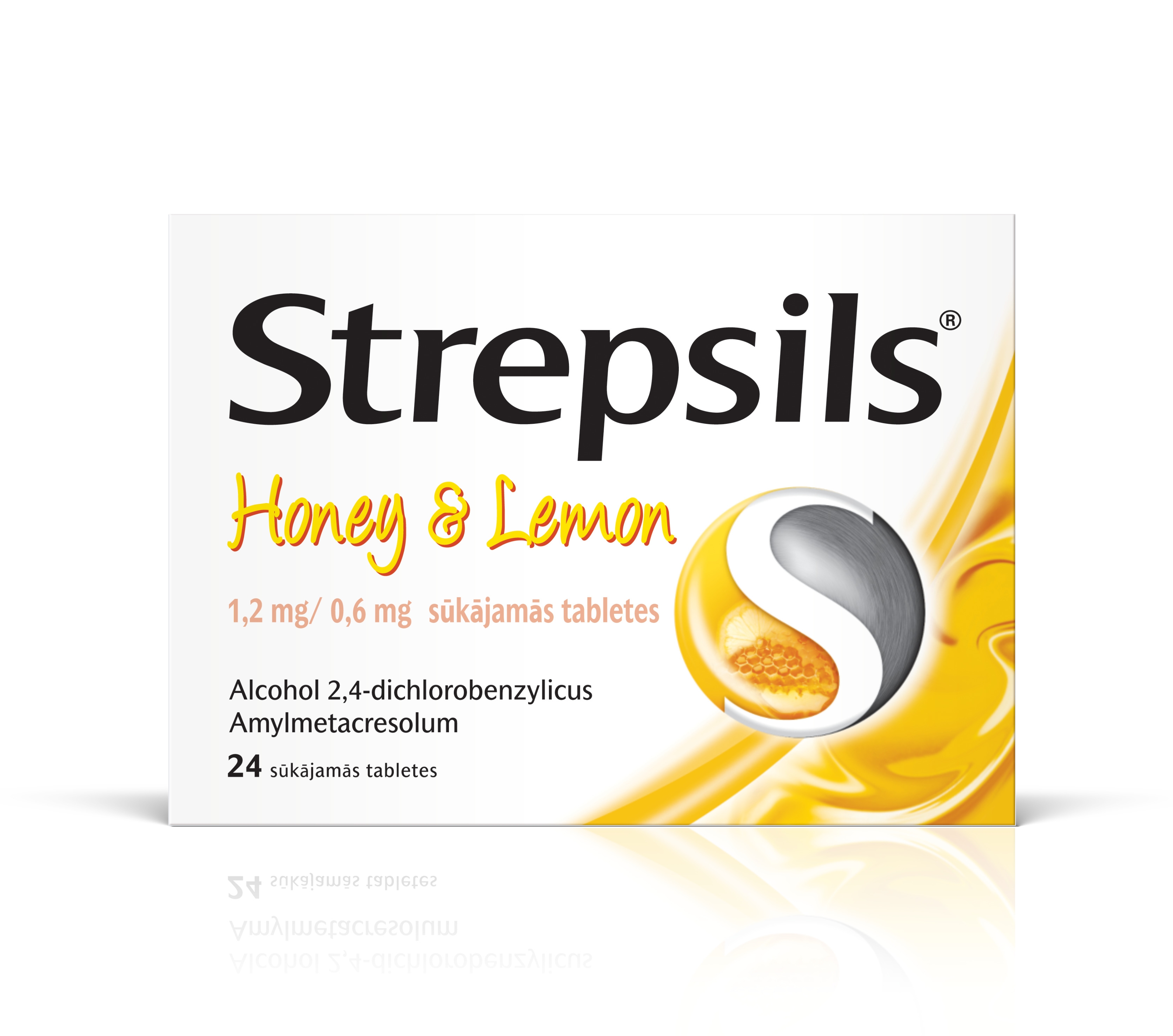 STREPSILS Honey & Lemon tabletes, 24 gab. - Produkta attēls 