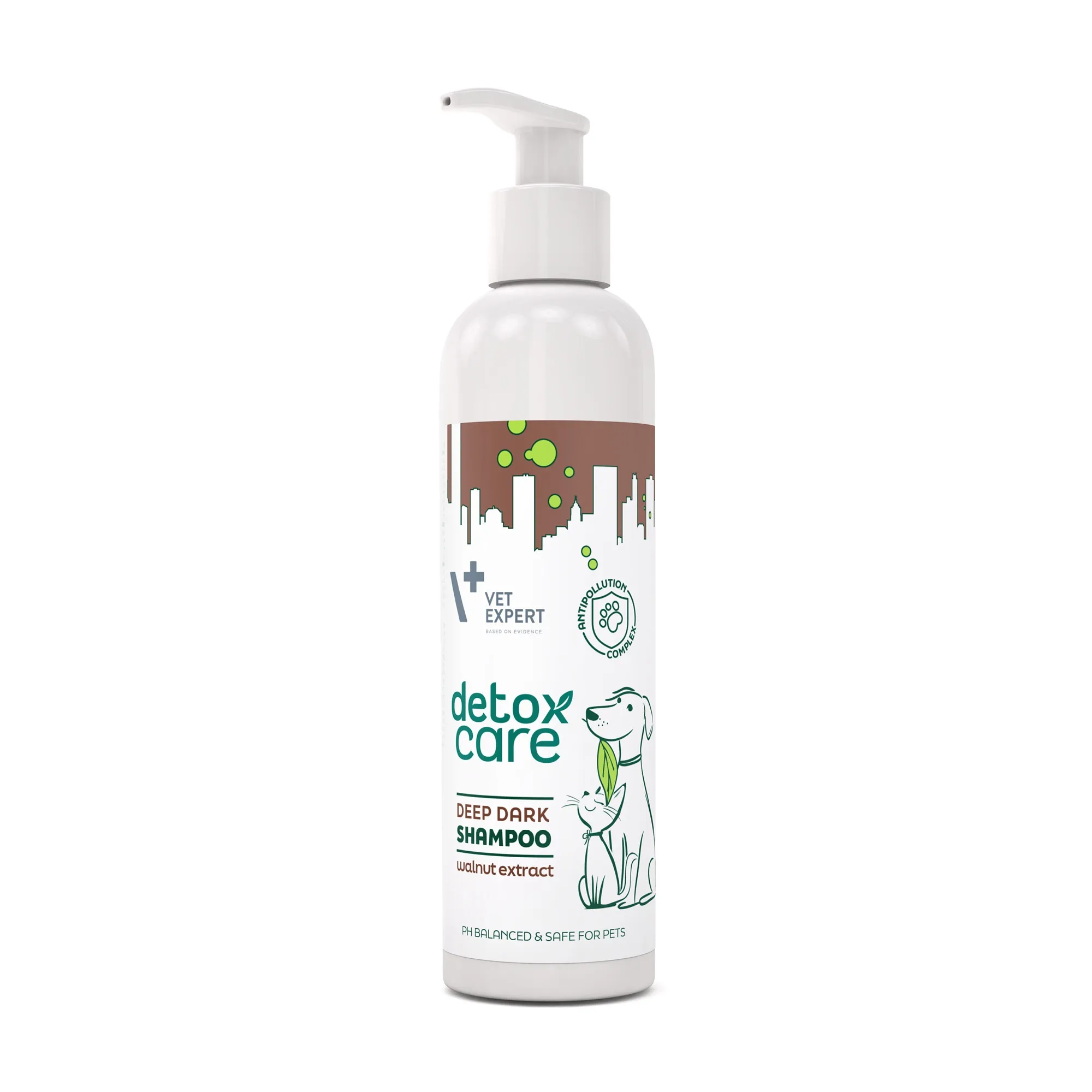 VetExpert Detox Care Deep Dark šampūns suņiem, kaķiem 250ml - Produkta attēls 