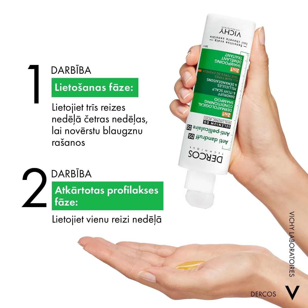 VICHY DERCOS DS pretblaugznu šampūns un balzams, 200 ml - Produkta attēls 4