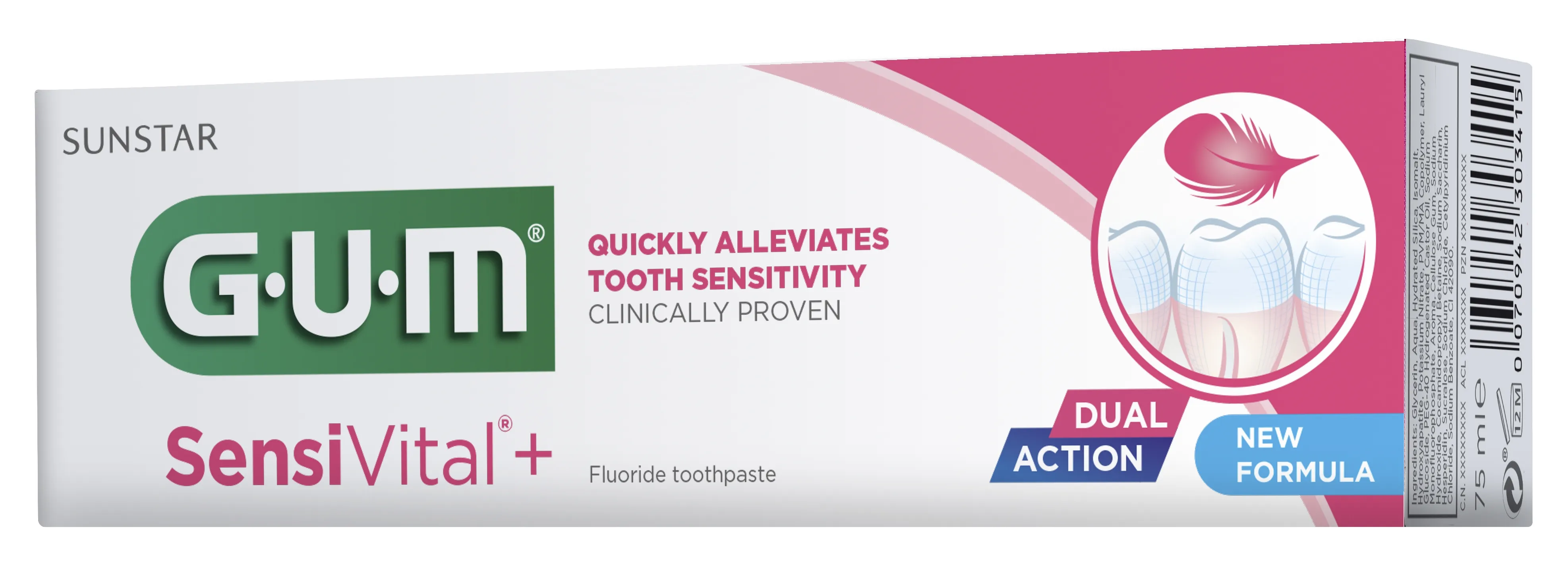 GUM® Sensivital+ zobu pasta, 75 ml - Produkta attēls 