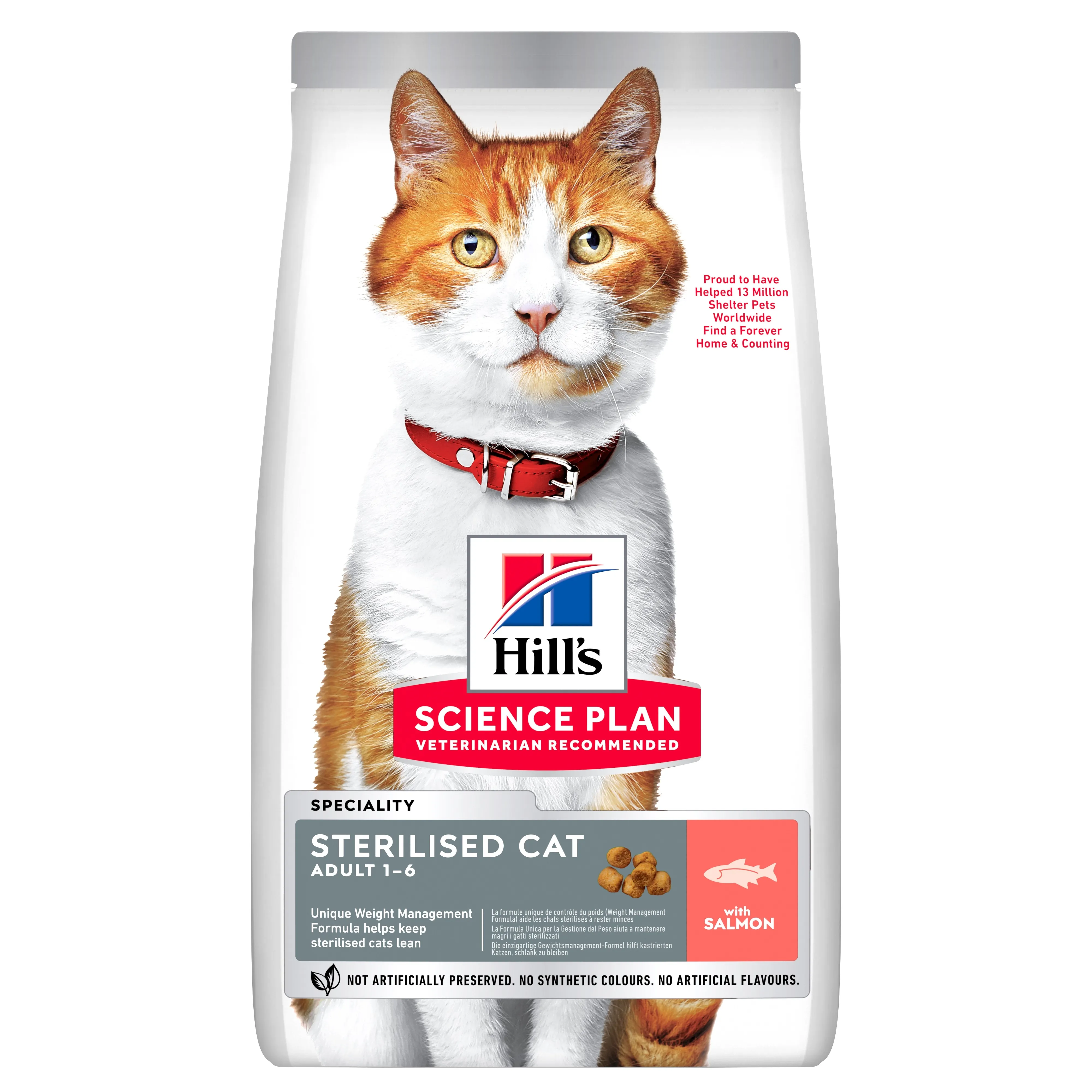Hills kaķu sausā barība Sterilised lasis 1,5kg - Produkta attēls 