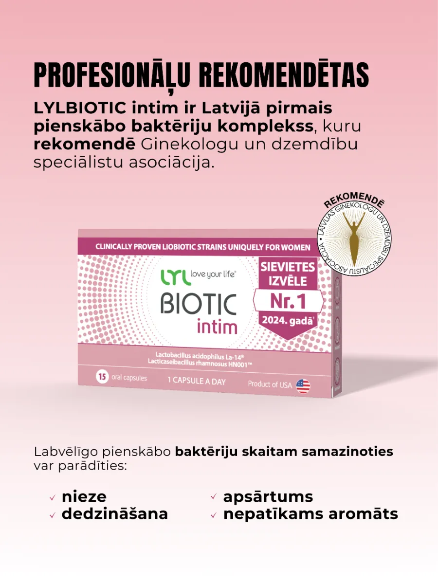LYL BIOTIC intim, 15 kapsulas - Produkta attēls 3