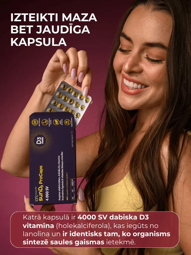 LYL sunD3 ProCaps 4000 SV, 60 kapsulas - Produkta attēls 3