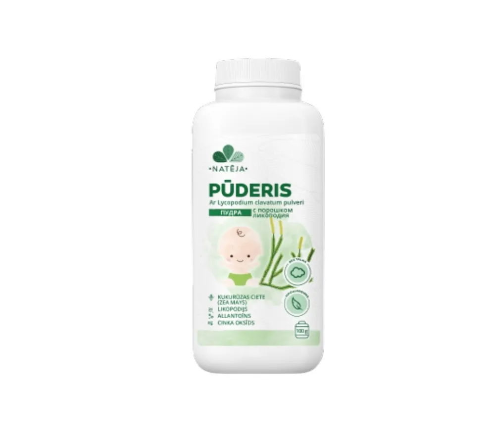 NATĒJA pūderis bērniem ar likopodiju un alantoīnu, 100 g - Produkta attēls 