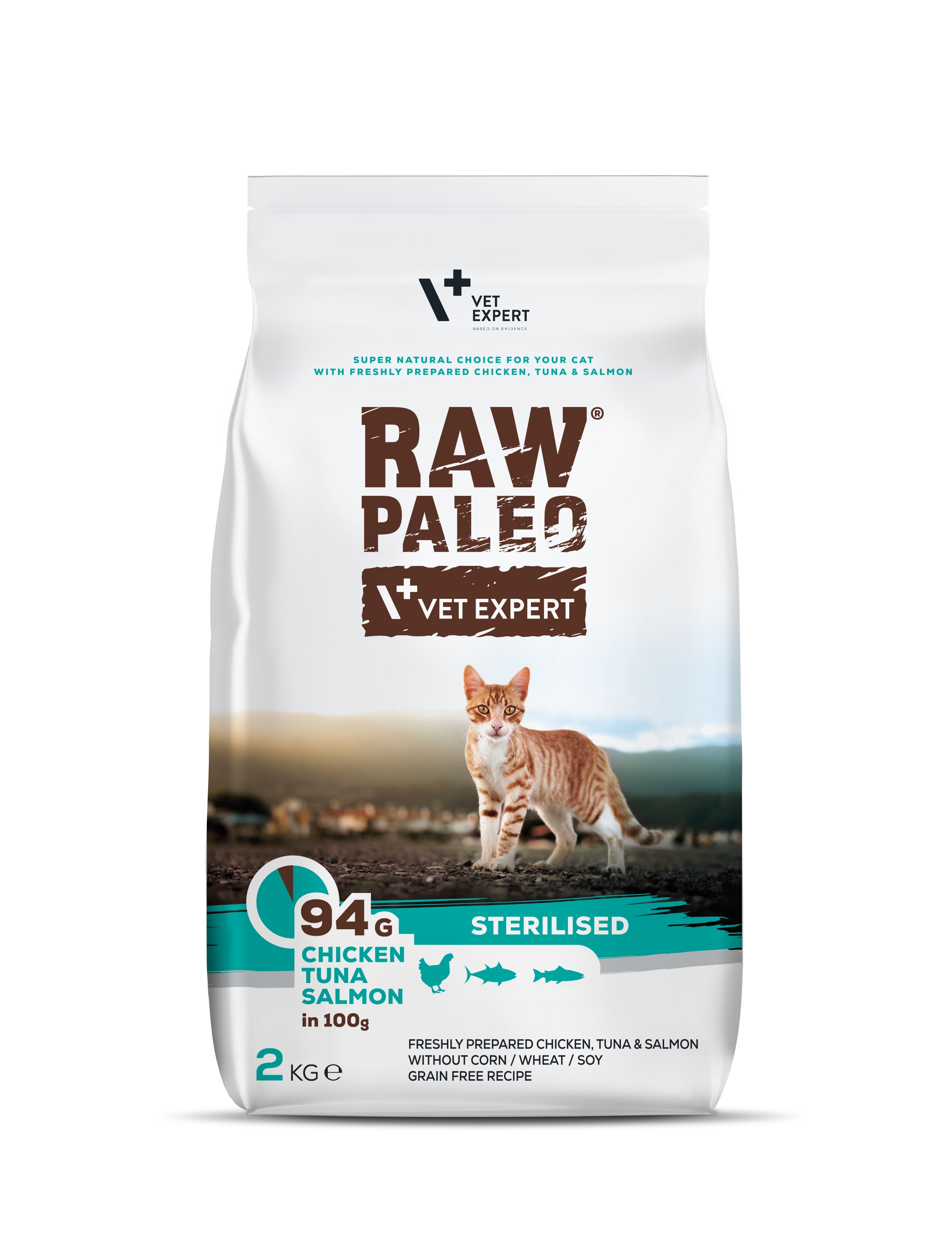 RAW PALEO KAĶU SAUSĀ B STER VISTA/TUNCIS/LASIS 2KG - Produkta attēls 
