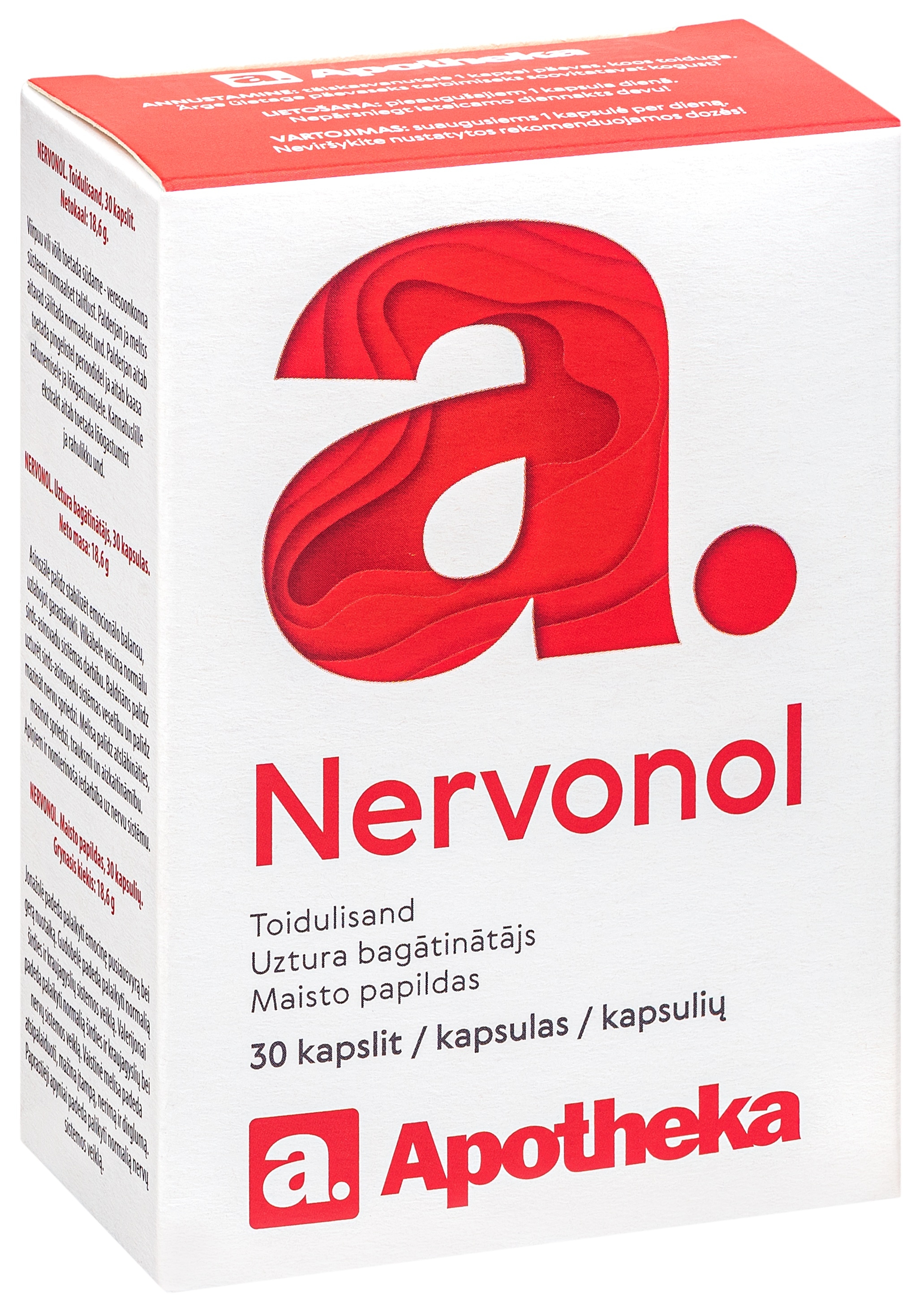 APOTHEKA Nervonol kapsulas, 30 gab - Produkta attēls 