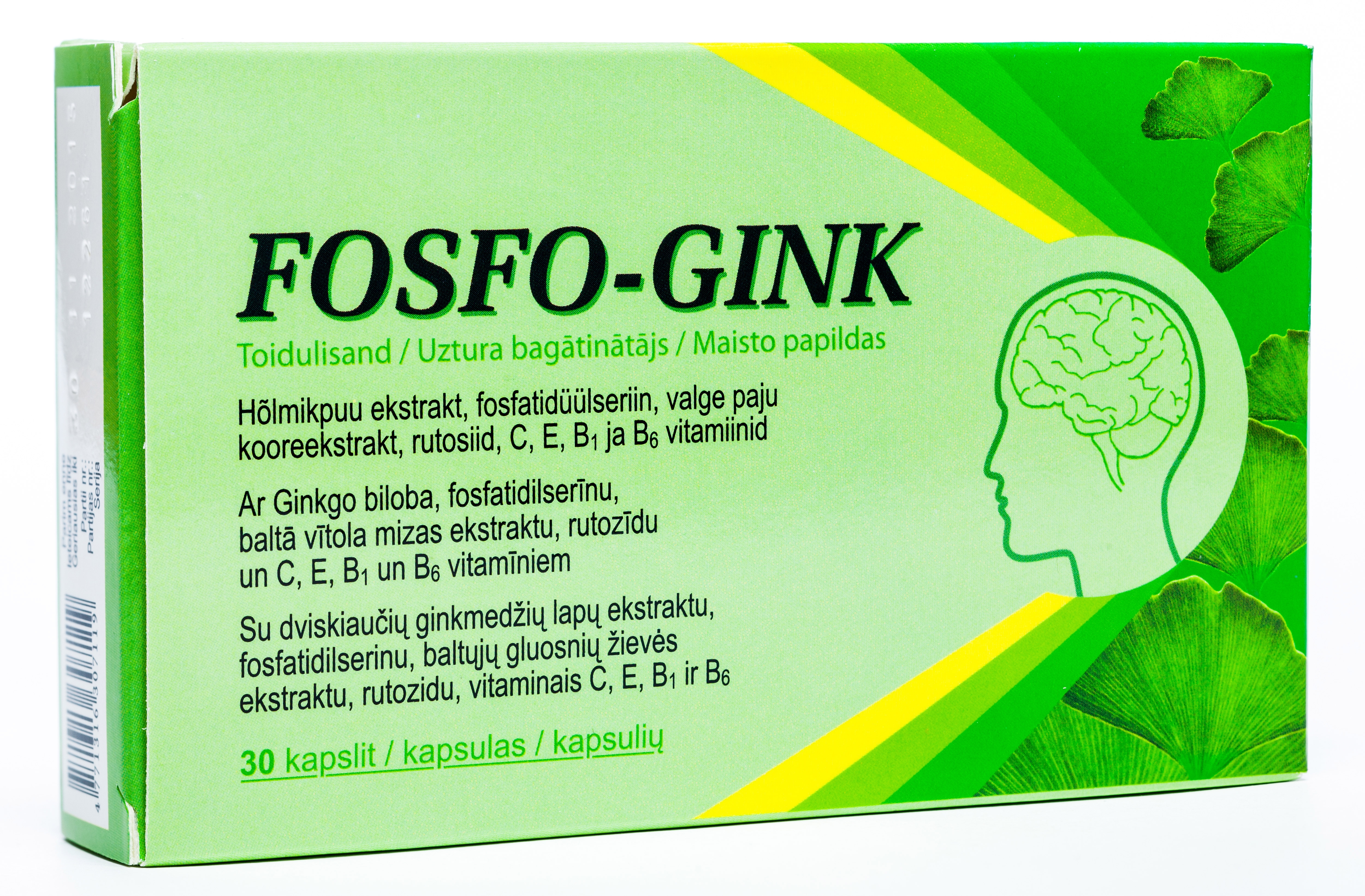 FOSFO-GINK KAPSULAS N30 - Produkta attēls 