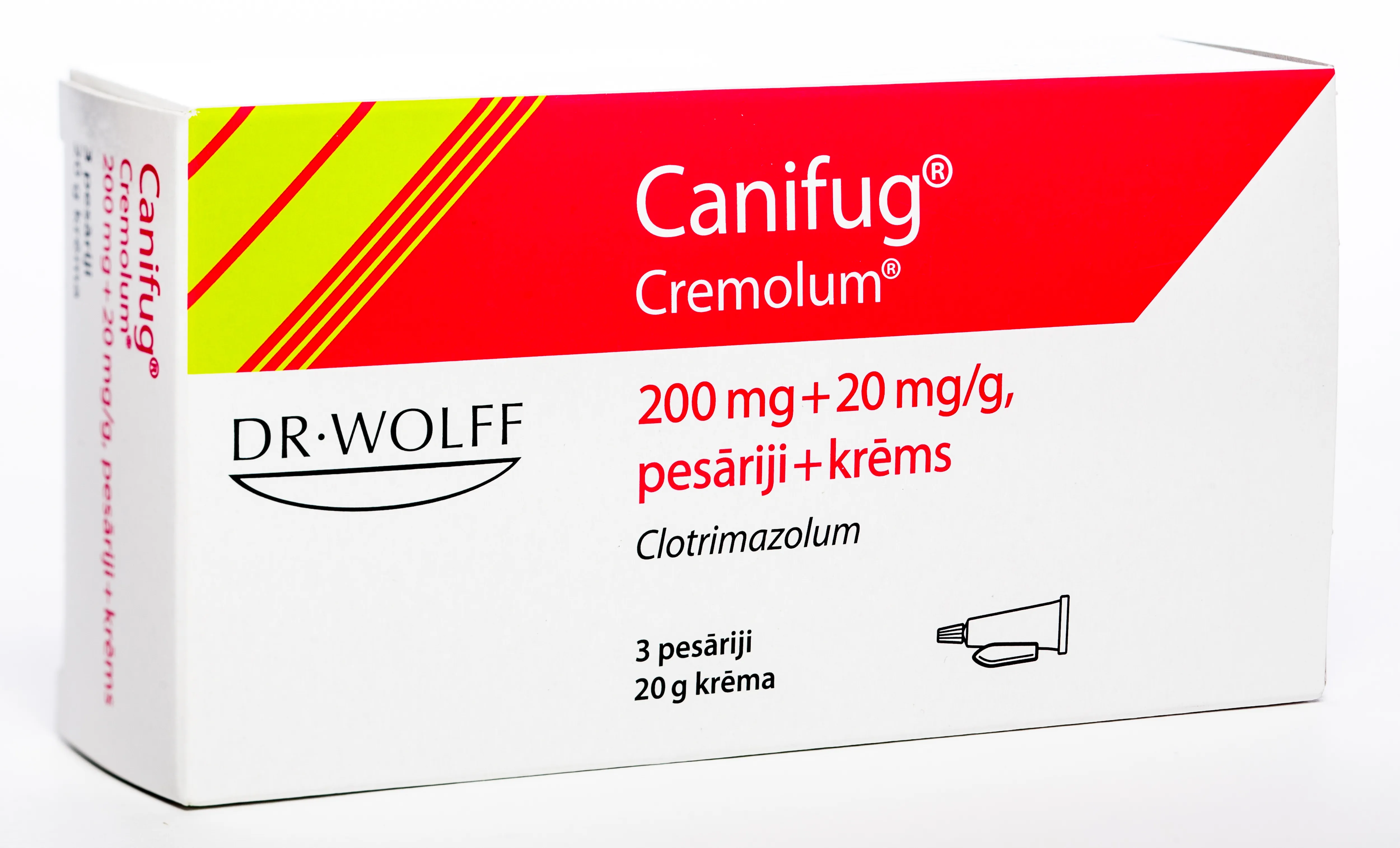 CANIFUG CREMOLUM 200MG SVECĪTES N3 + KRĒMS 20G Q4 - Produkta attēls 