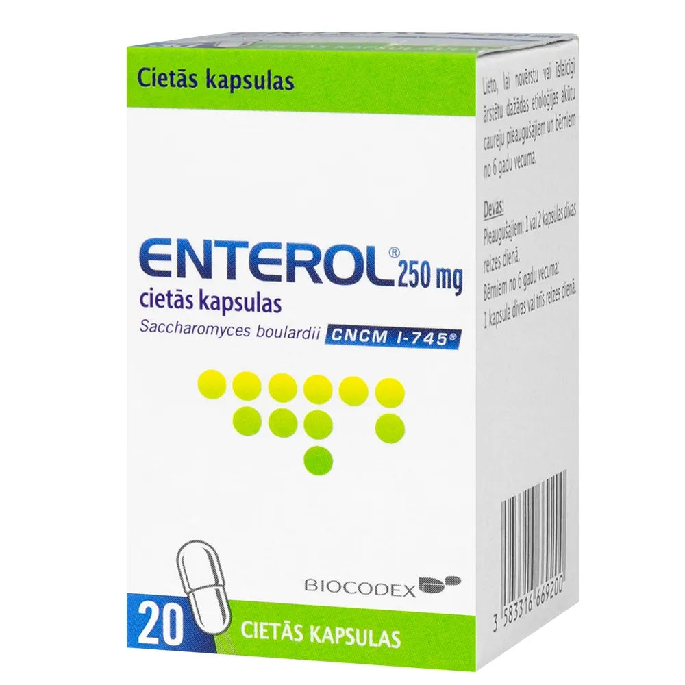 ENTEROL 250mg kapsulas, 20 gab. - Produkta attēls 
