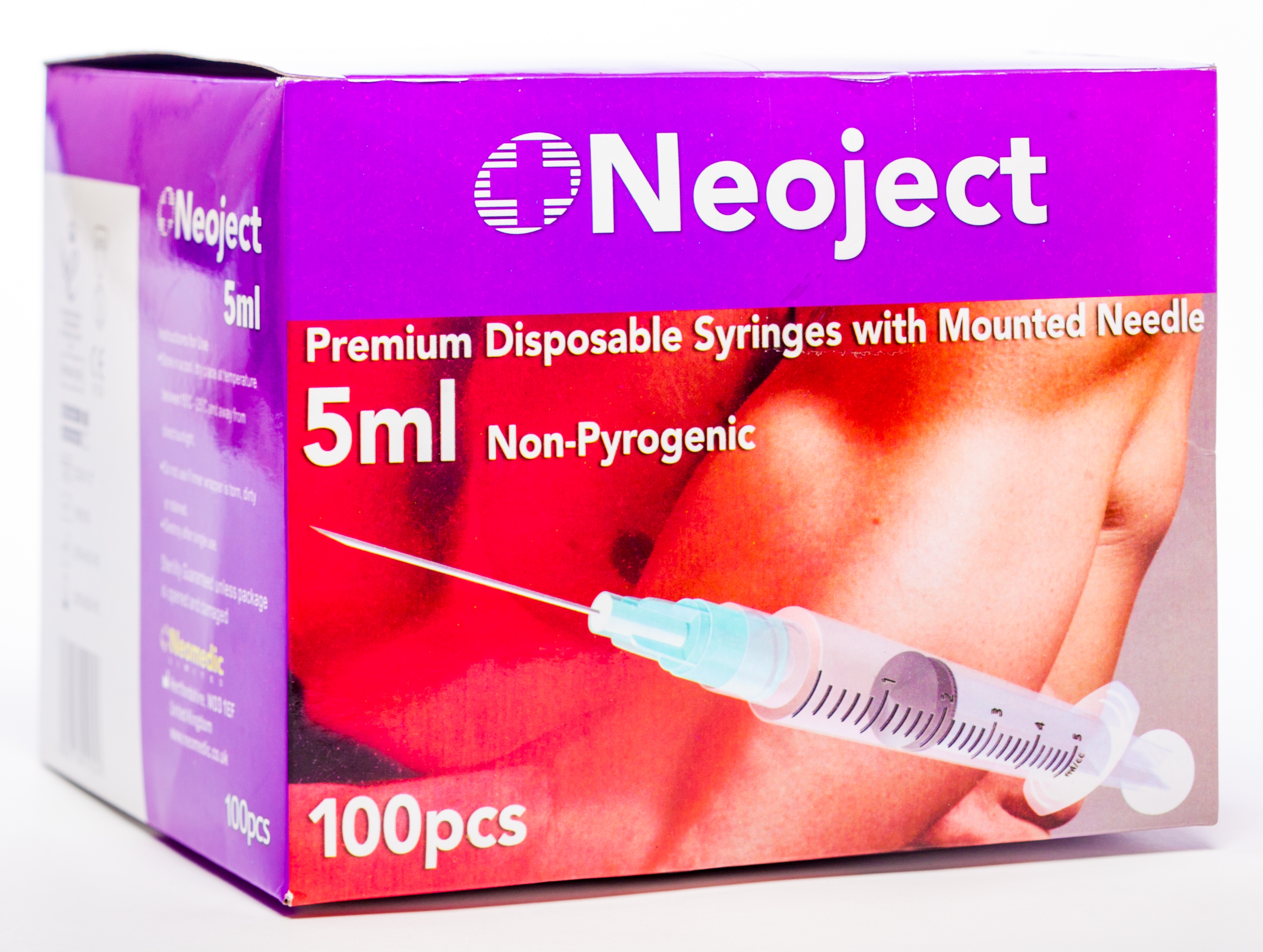 NEOJECT syringe 5 ml + adata 21 g, 100 gab. - Produkta attēls 