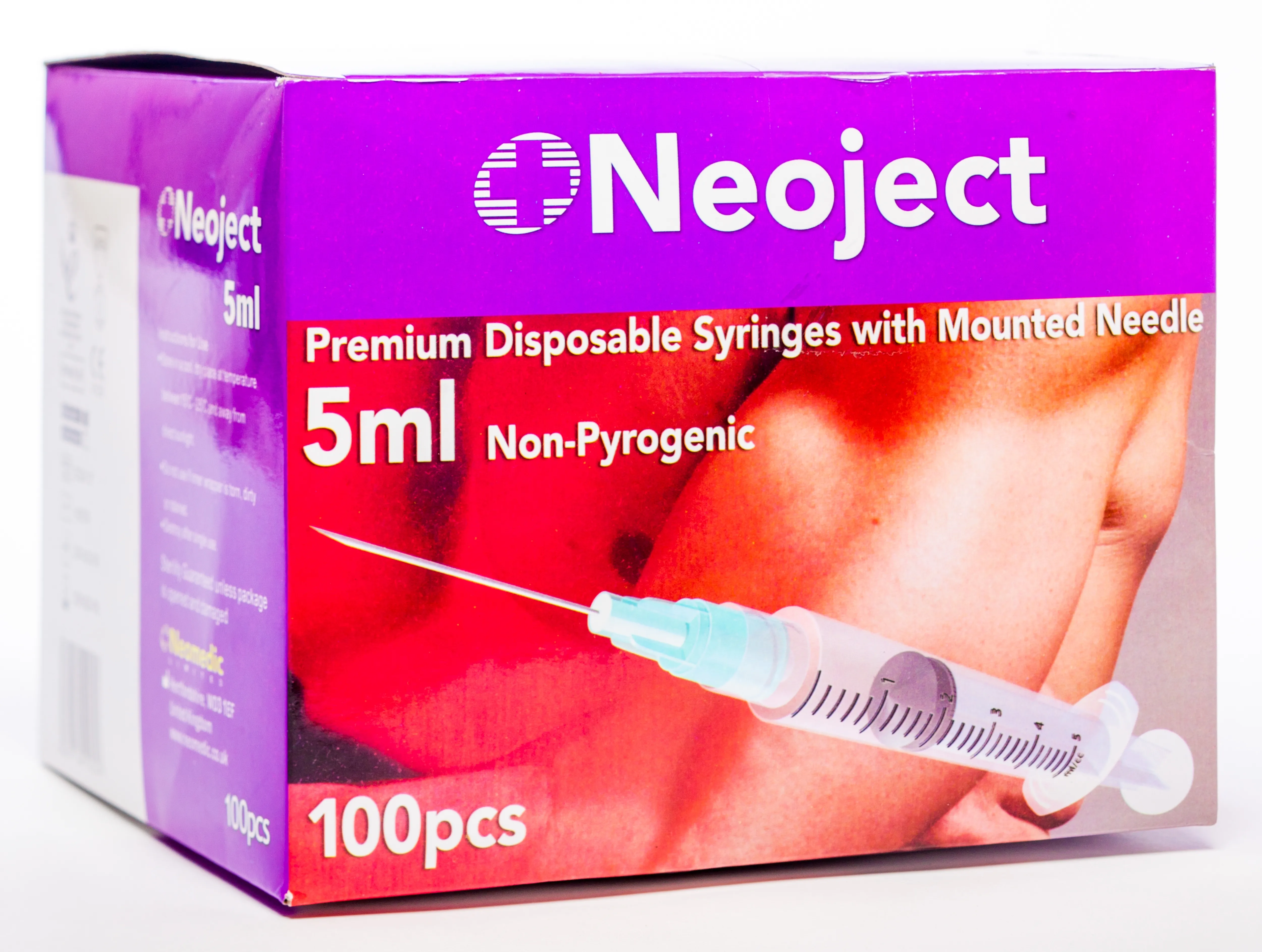 NEOJECT syringe 5 ml + adata 21 g, 100 gab. - Produkta attēls 
