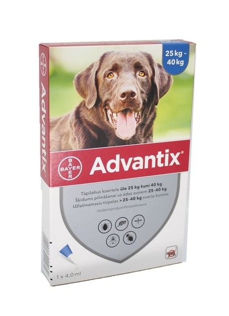 ADVANTIX 400/2000MG ŠĶĪD 4ML SUŅIEM 25-40KG N1 - Produkta attēls 