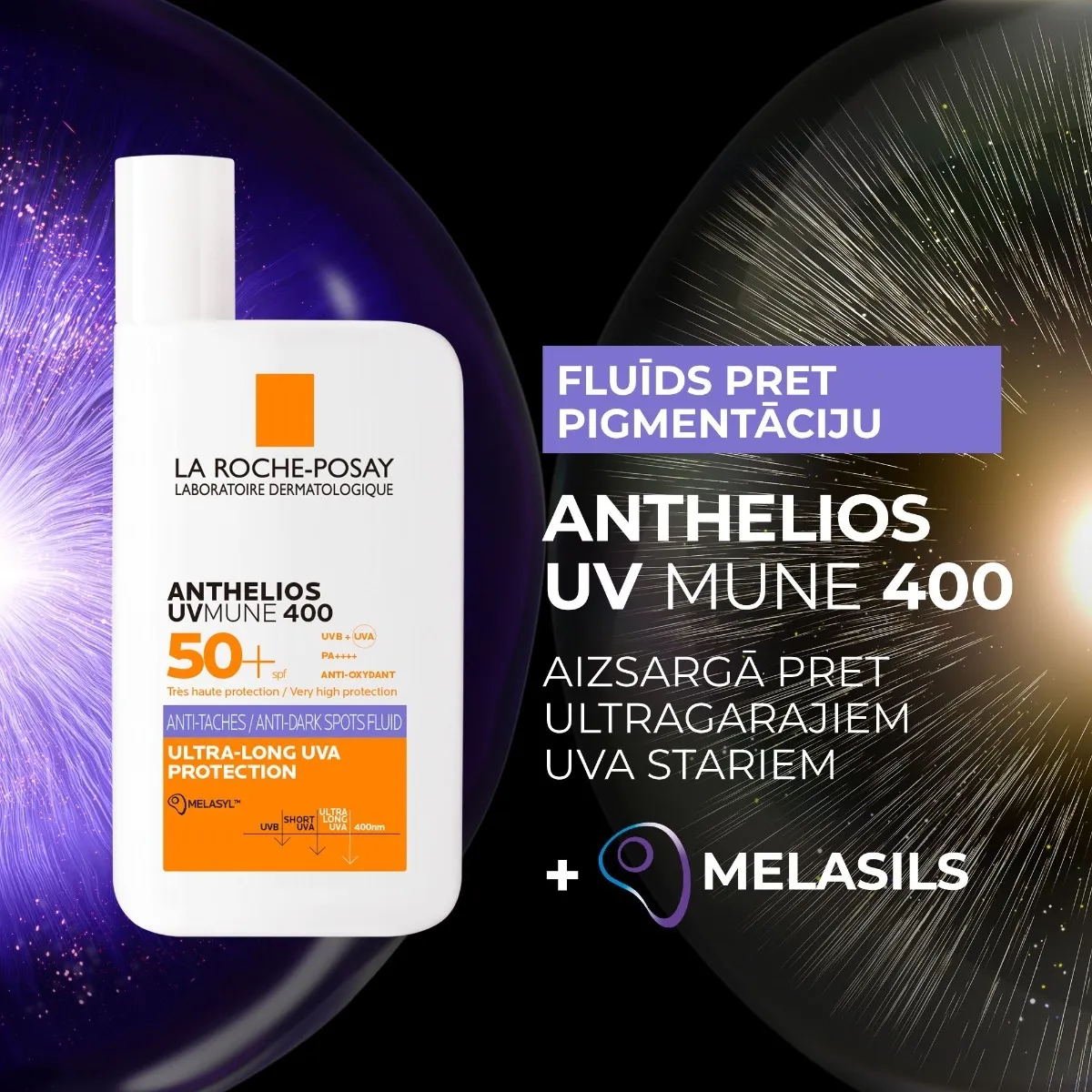 LA ROCHE-POSAY Anthelios fluīds pret pigmentāciju SPF50+, 50 ml - Produkta attēls 1