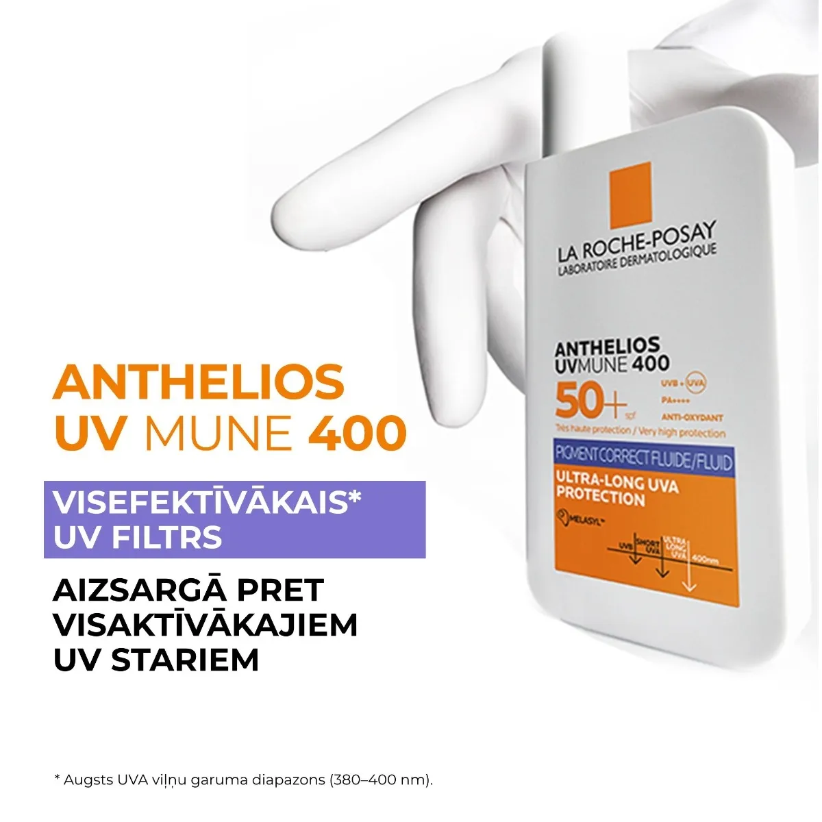 LA ROCHE-POSAY Anthelios fluīds pret pigmentāciju SPF50+, 50 ml - Produkta attēls 2