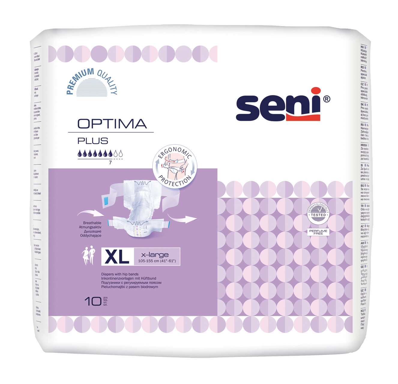 SENI OPTIMA PLUS jostbikses pieaugušajiem, XL izmērs, 10 gab. - Produkta attēls 