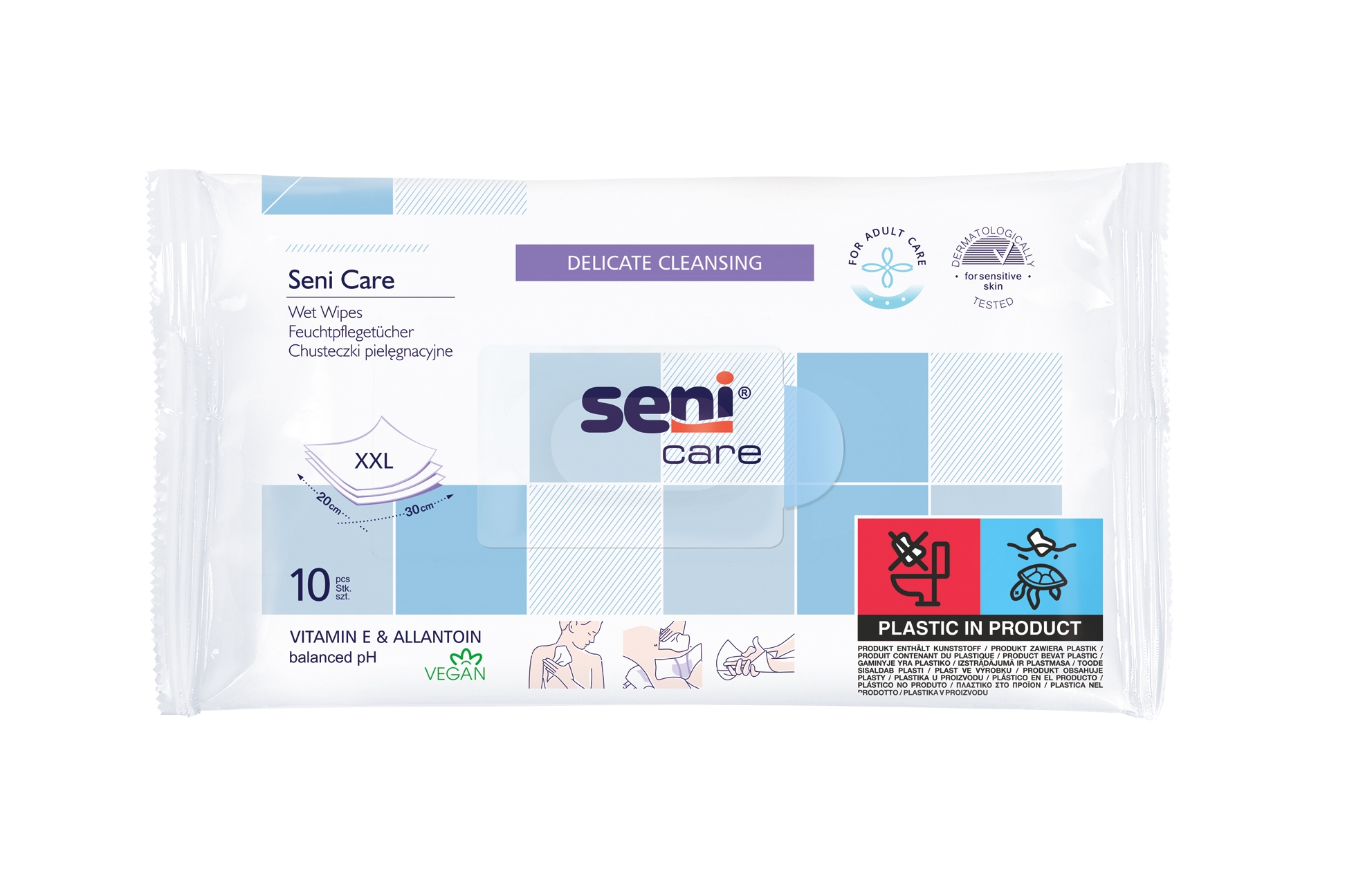 SENI CARE mitrās salvetes, 10 gab. - Produkta attēls 